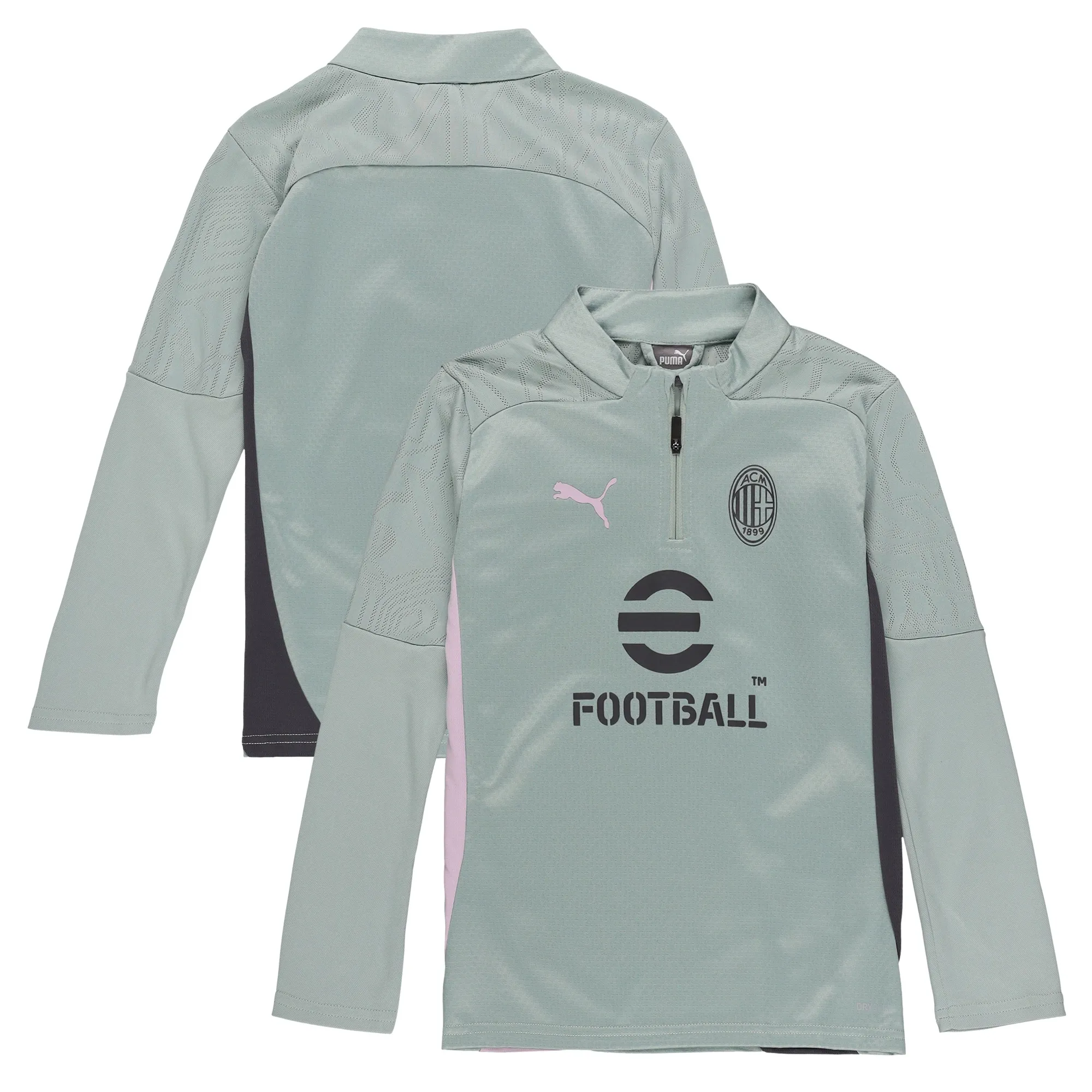 AC Milan PUMA Training 1/4 Zip Top - Green - Kids