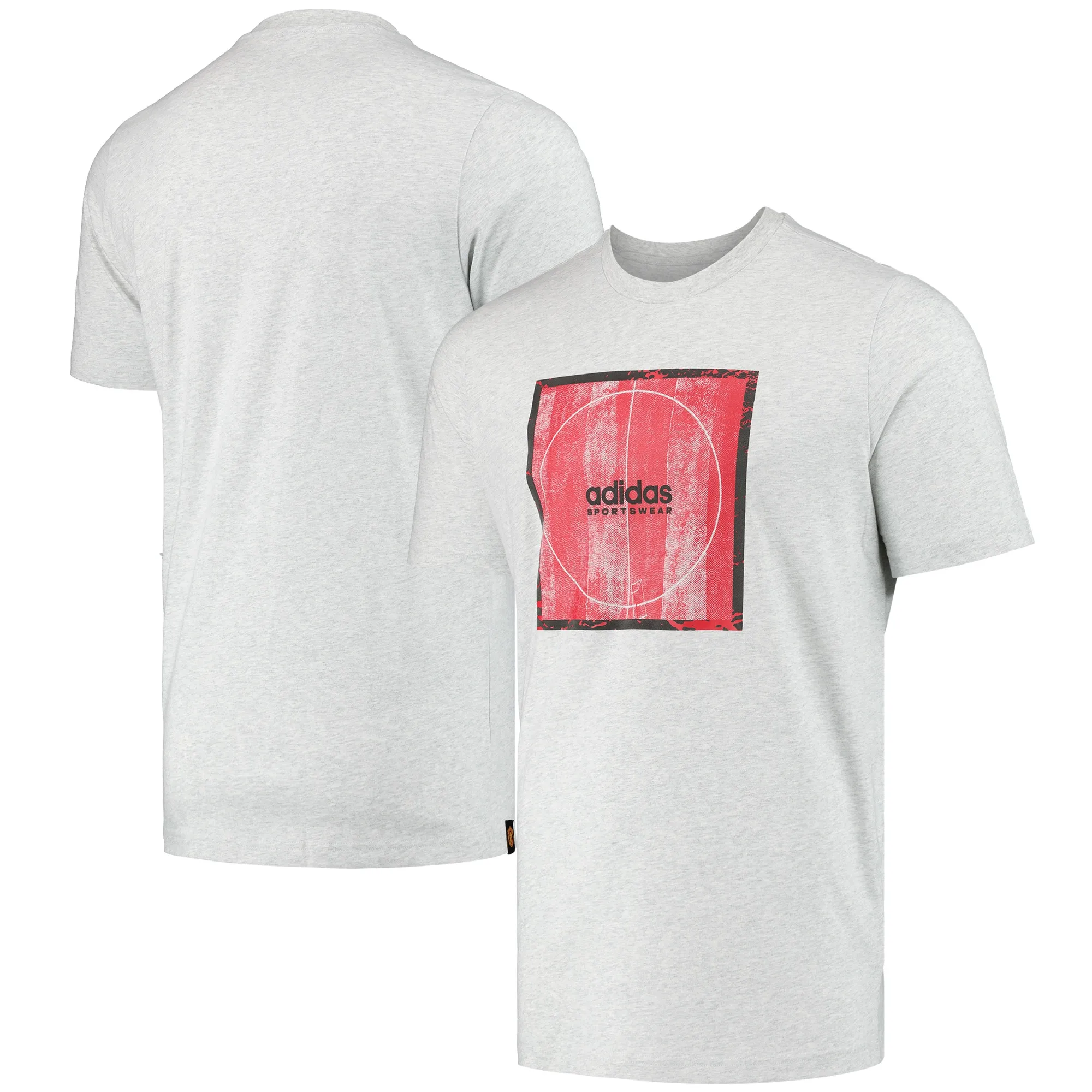 Manchester United adidas Tiro T-Shirt - Light Heather Grey - Mens