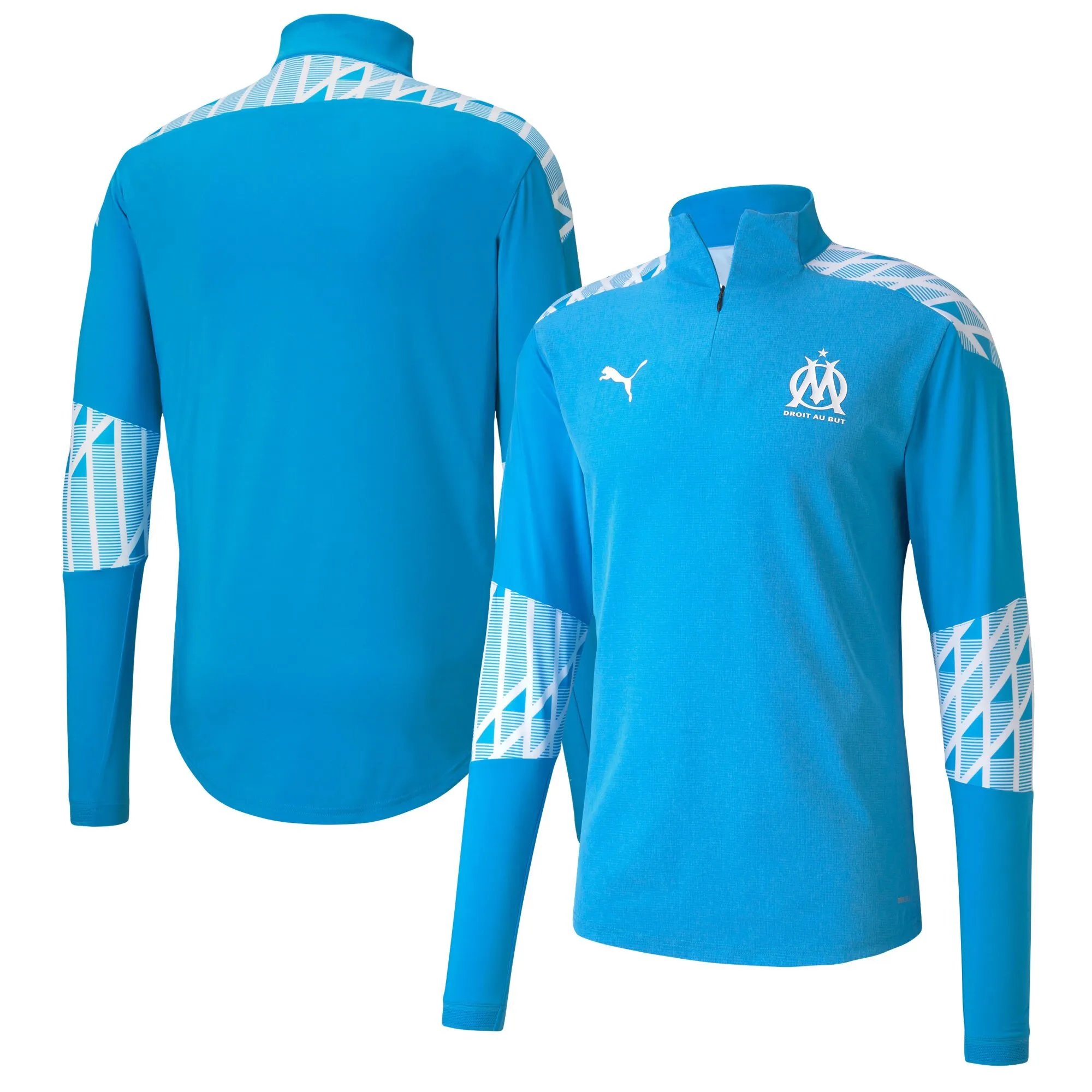 Olympique de Marseille Stadium 1/4 Zip Top - Sky Blue