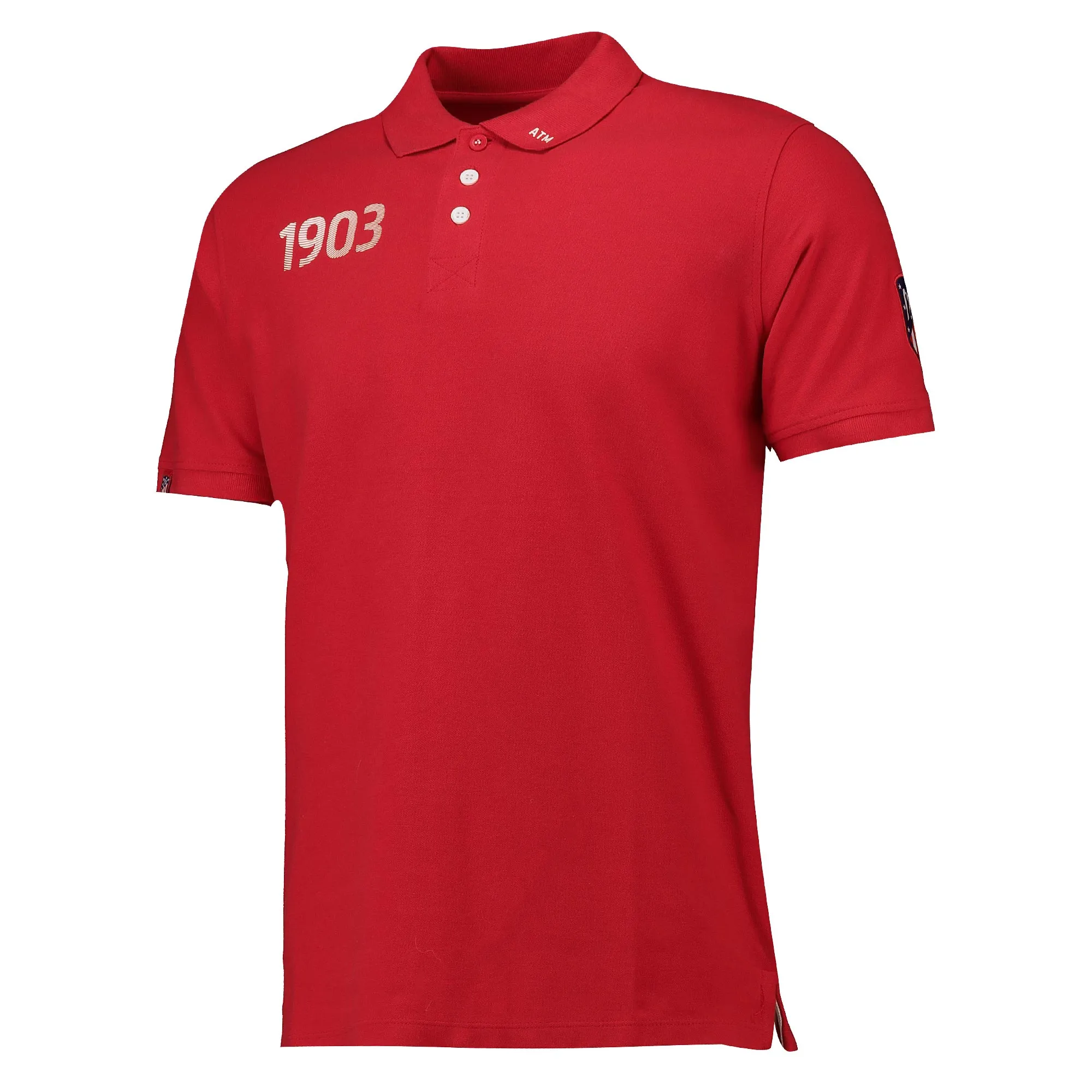 Atlético de Madrid Crest Polo Shirt - Red - Mens