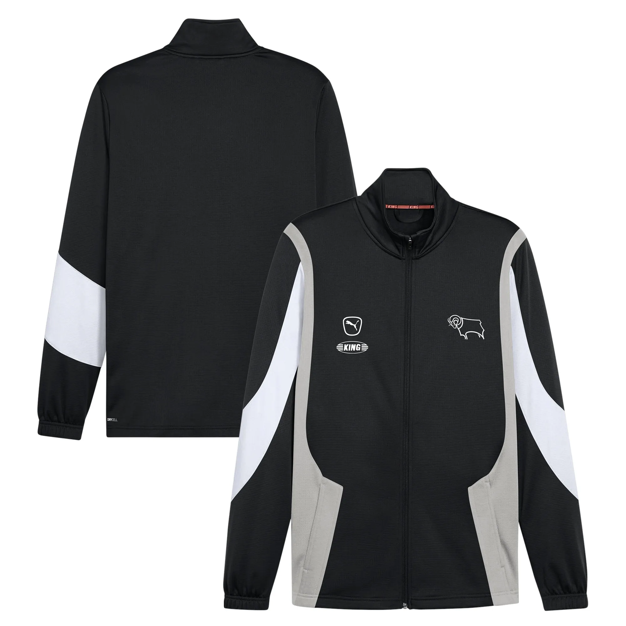 Derby County Puma Pro Warm Up Jacket - Black