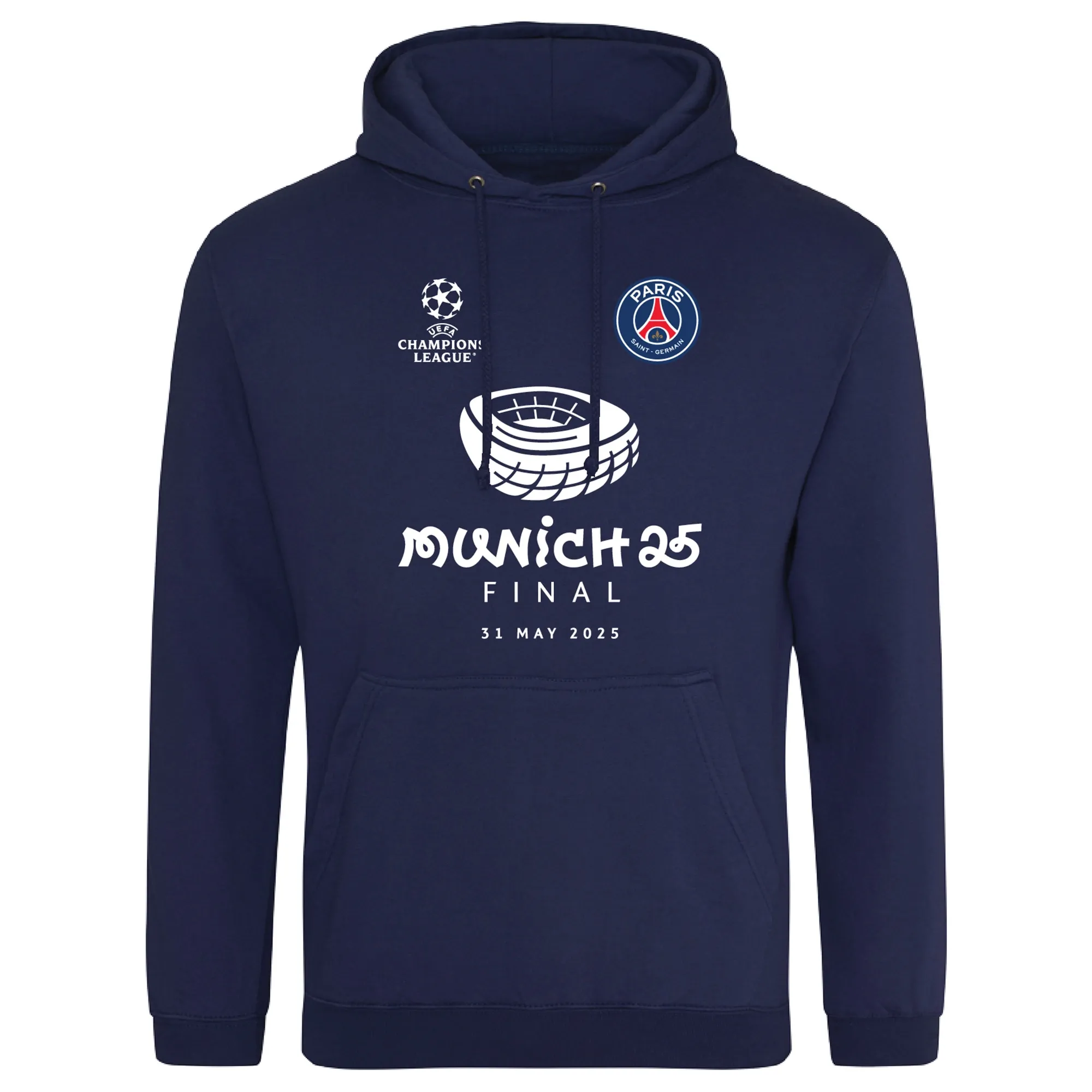 PSG Champions League Final Munich 25 Graphic Hoodie - Navy