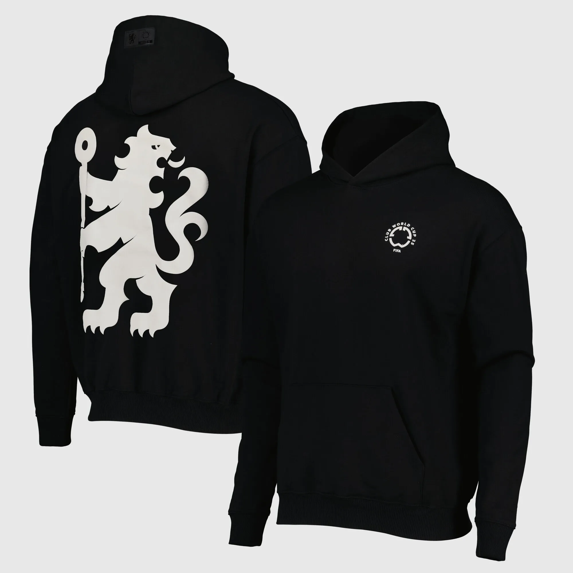 Chelsea Club World Cup Elevated Oversized Heavyweight Hoodie - Black - Mens