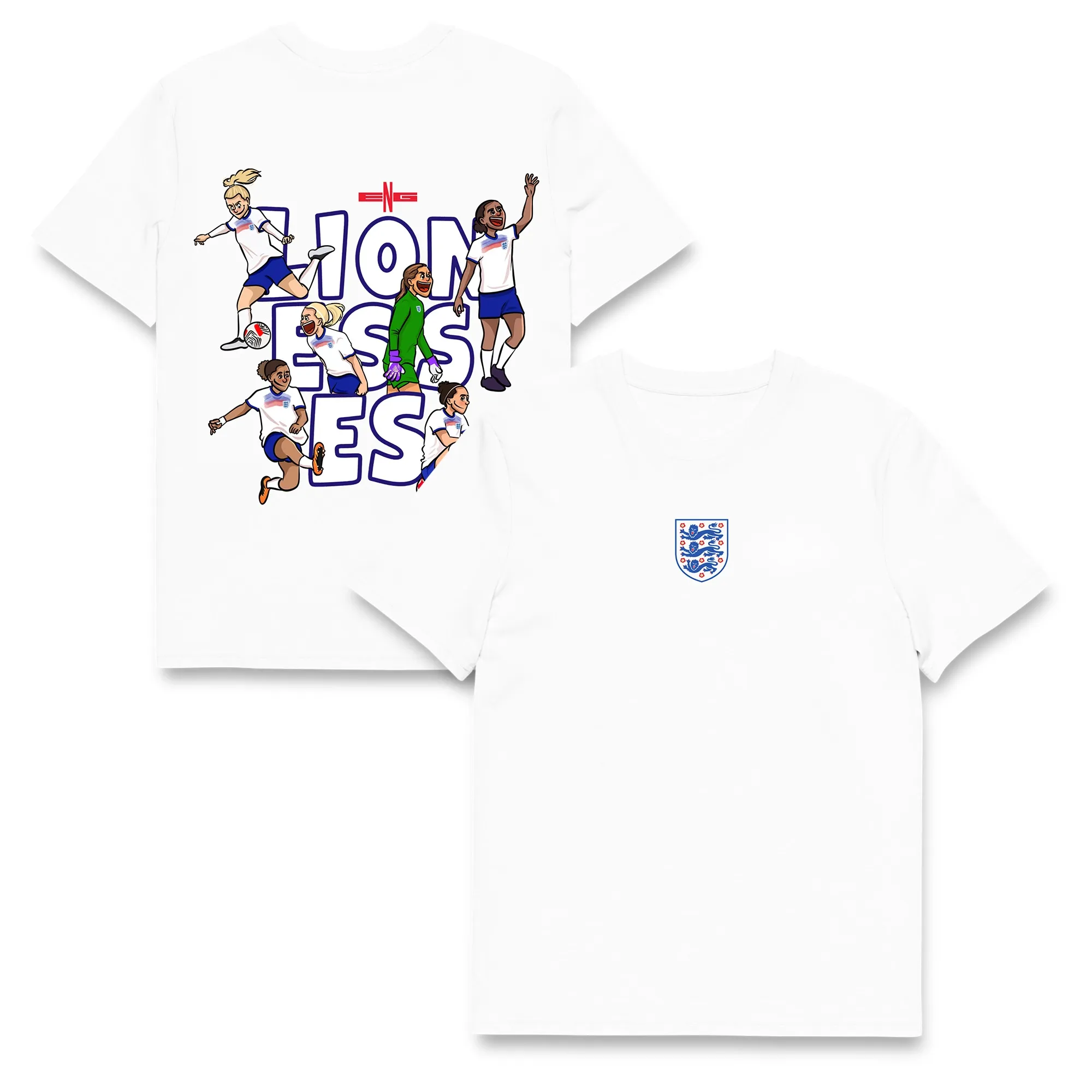 England X AFTA Studios Lionesses Graphic T-Shirt - White - Unisex