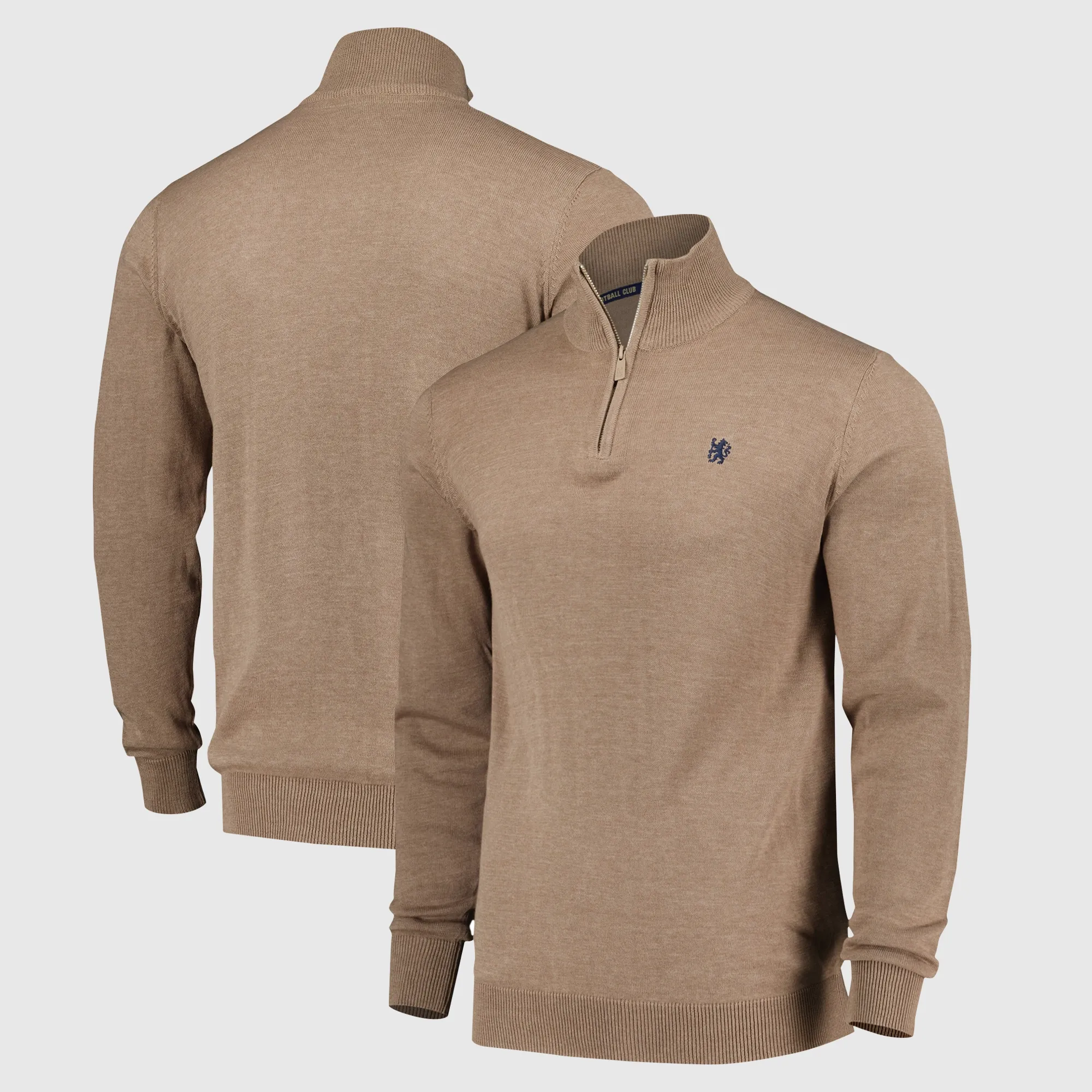 Chelsea 1/4 Zip Jumper - Fawn - Mens