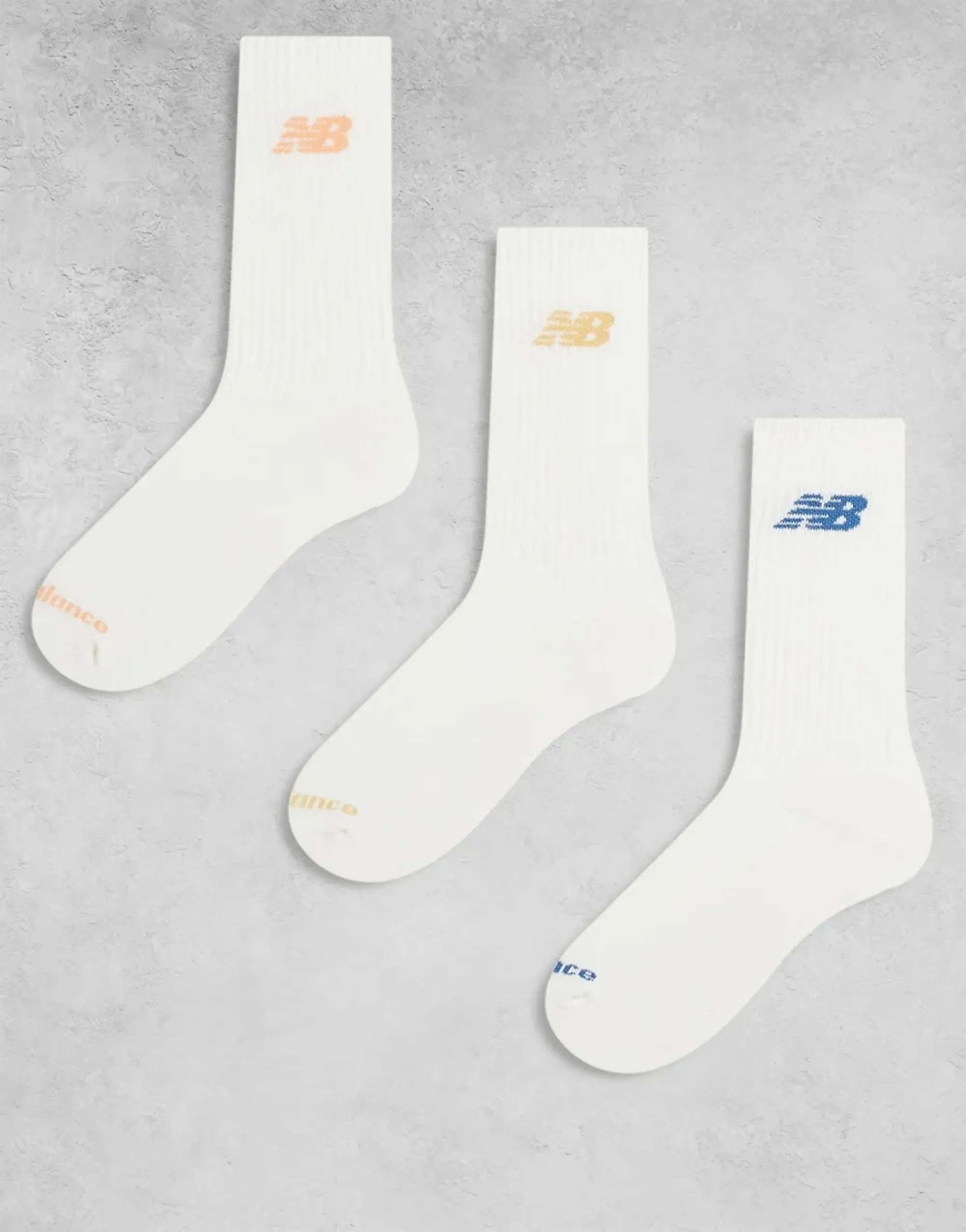 New Balance Logo Socks 3-Pack, White