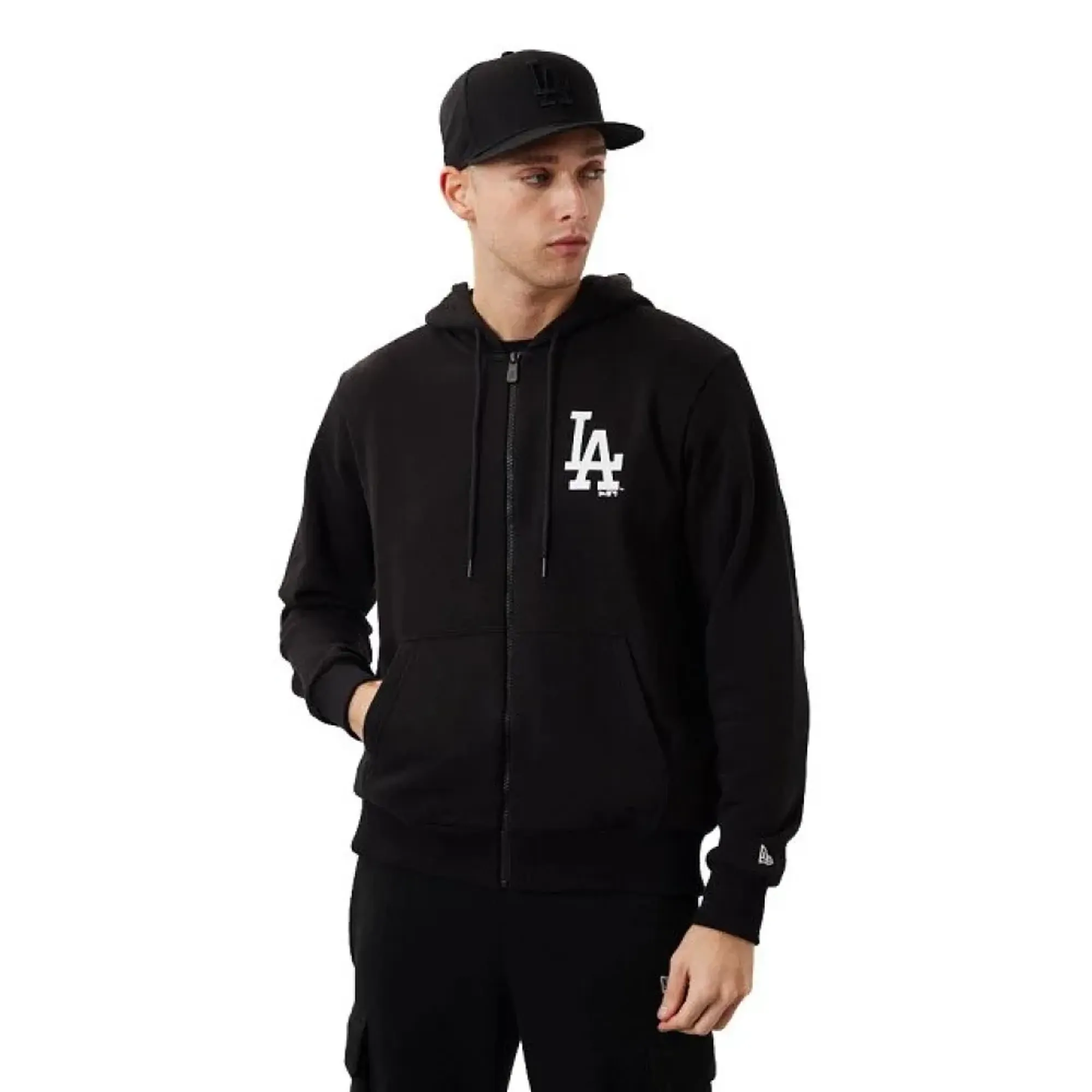 LA Dodgers MLB Essential Black Full Zip Hoodie New Era Cap adult unisex