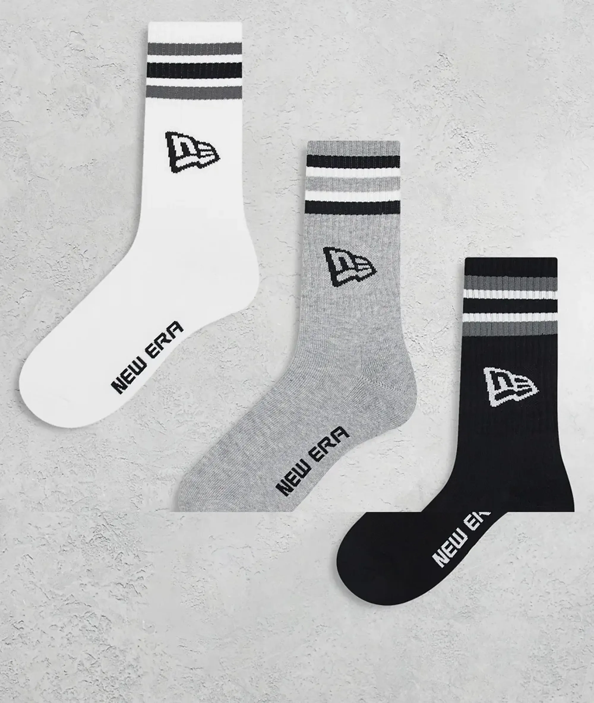 New Era Cap New Era Retro Stripe Crew 3-Pack Black/ White/ Gray Universal