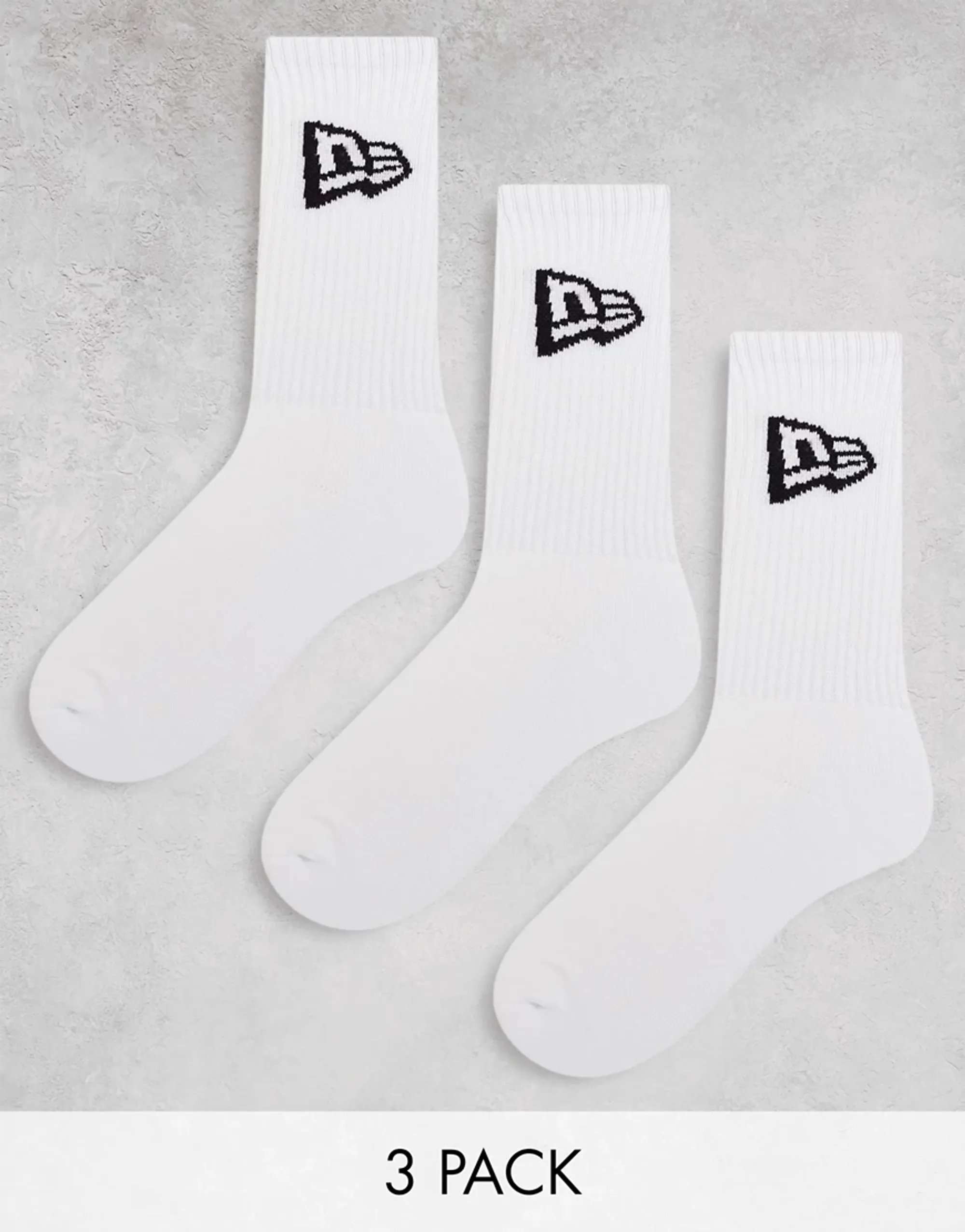 New Era Cap New Era Flag Logo 3 Pack Socks In White