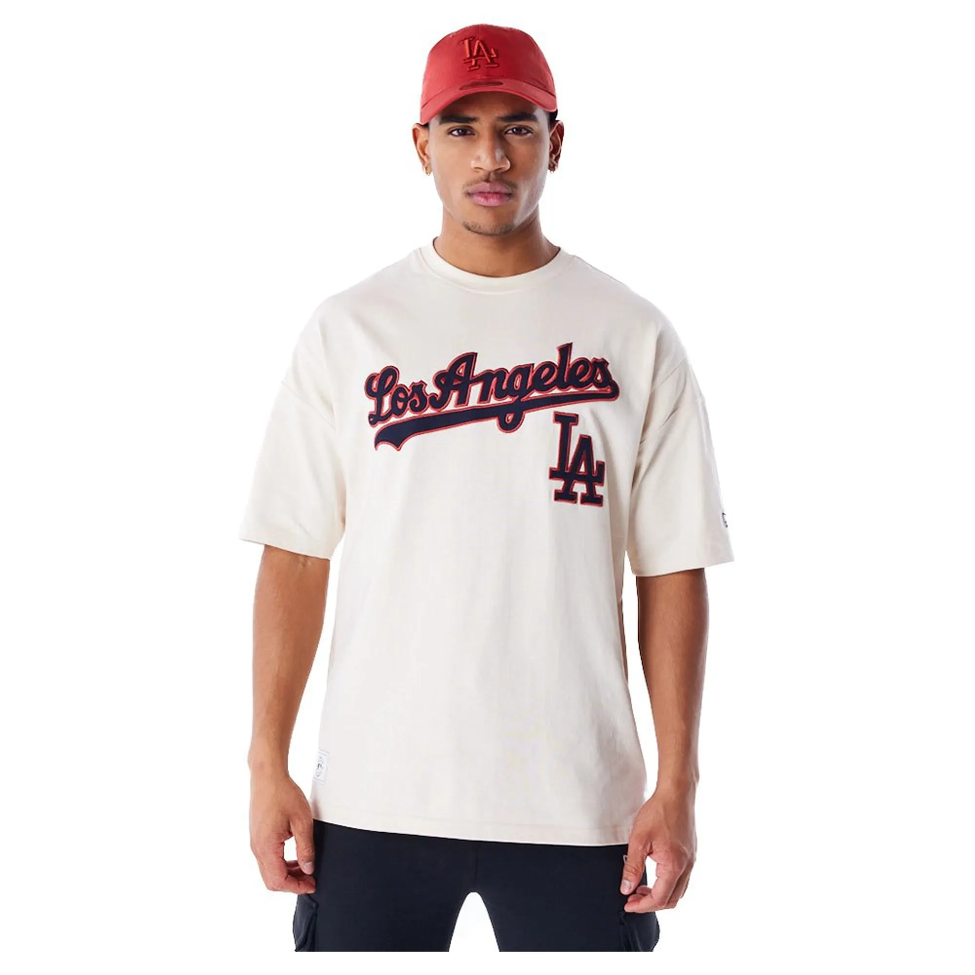 LA Dodgers MLB Rib Infill Light Beige Oversized T-Shirt New Era Cap adult unisex