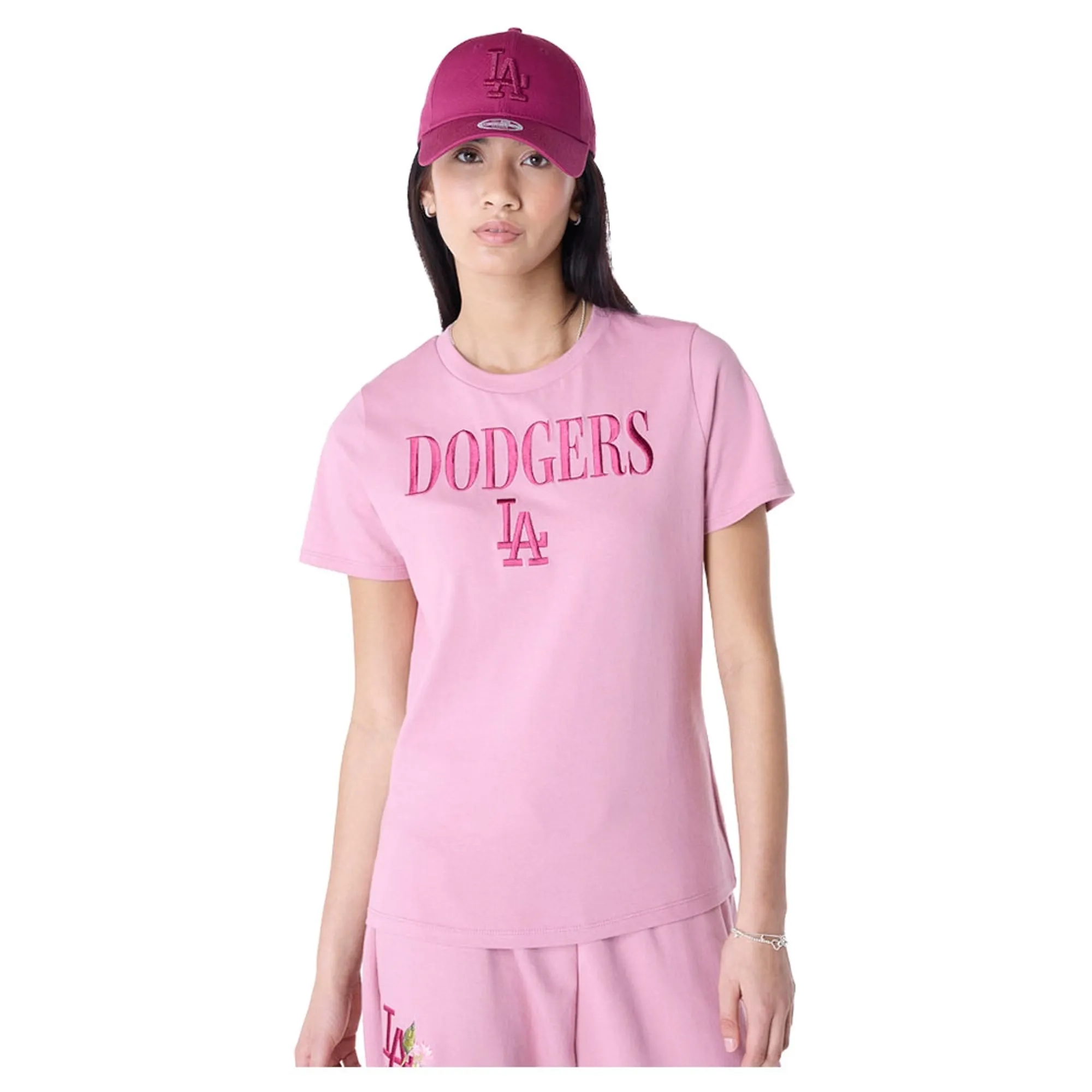 LA Dodgers Womens MLB Dark Pink T-Shirt New Era Cap adult female