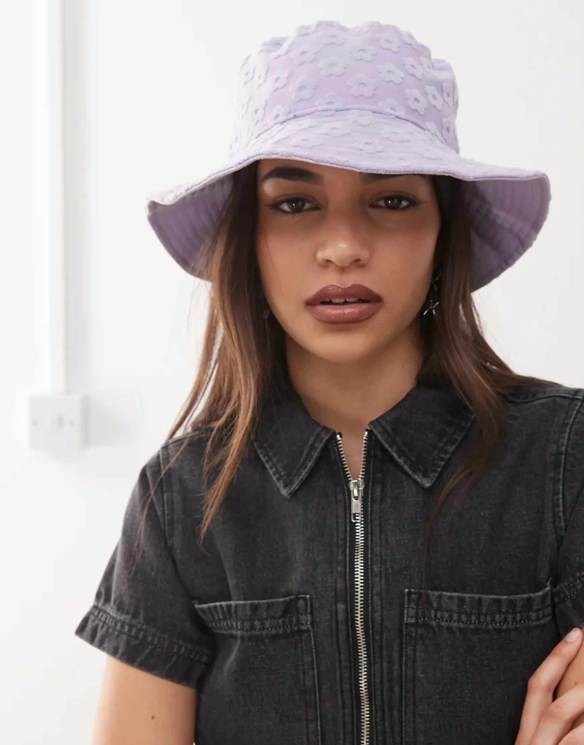 New Era Cap New Era Ny Floral Towelling Bucket Hat In Lilac-Purple