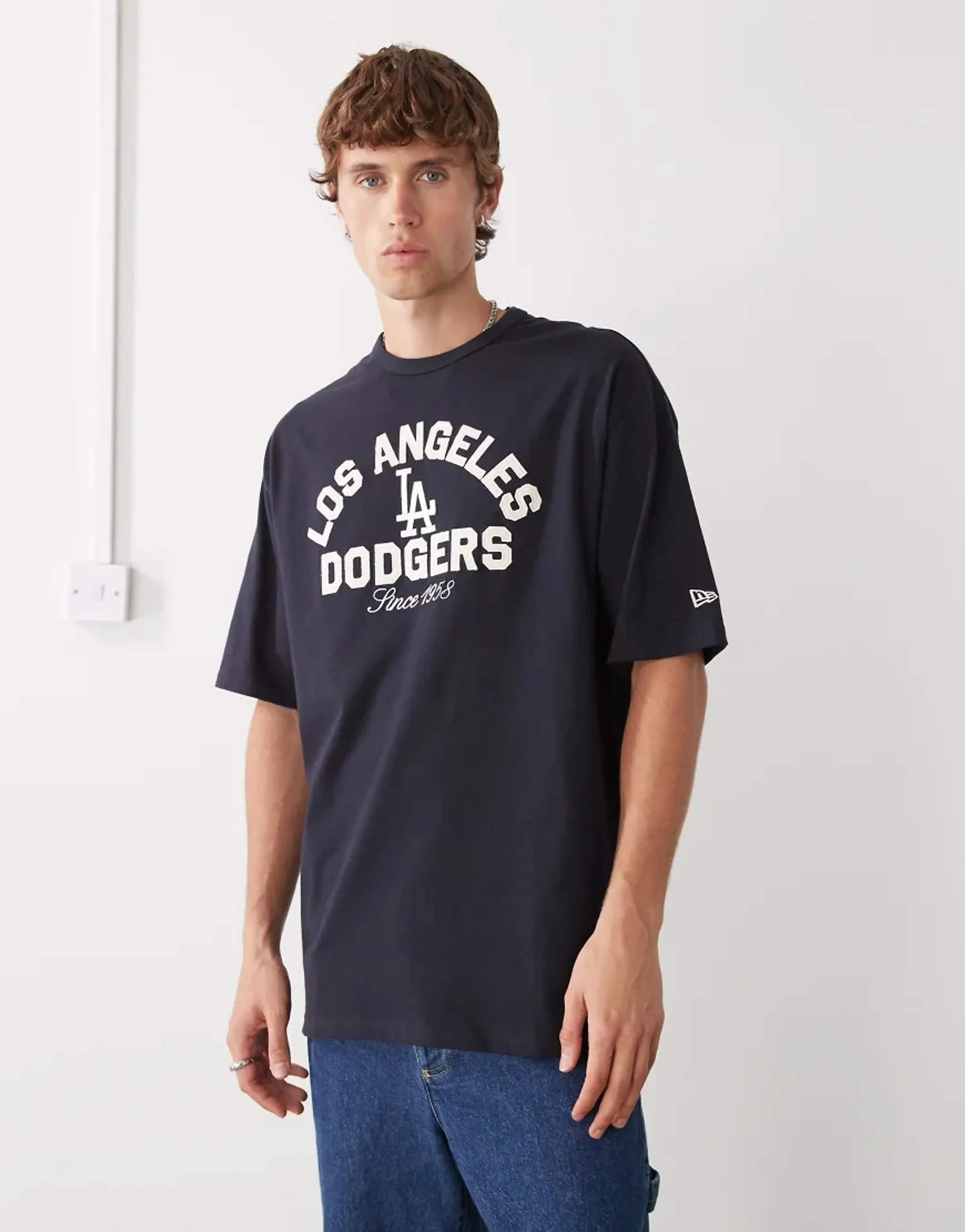New Era Cap New Era La Dodgers Oversized T-Shirt In Navy