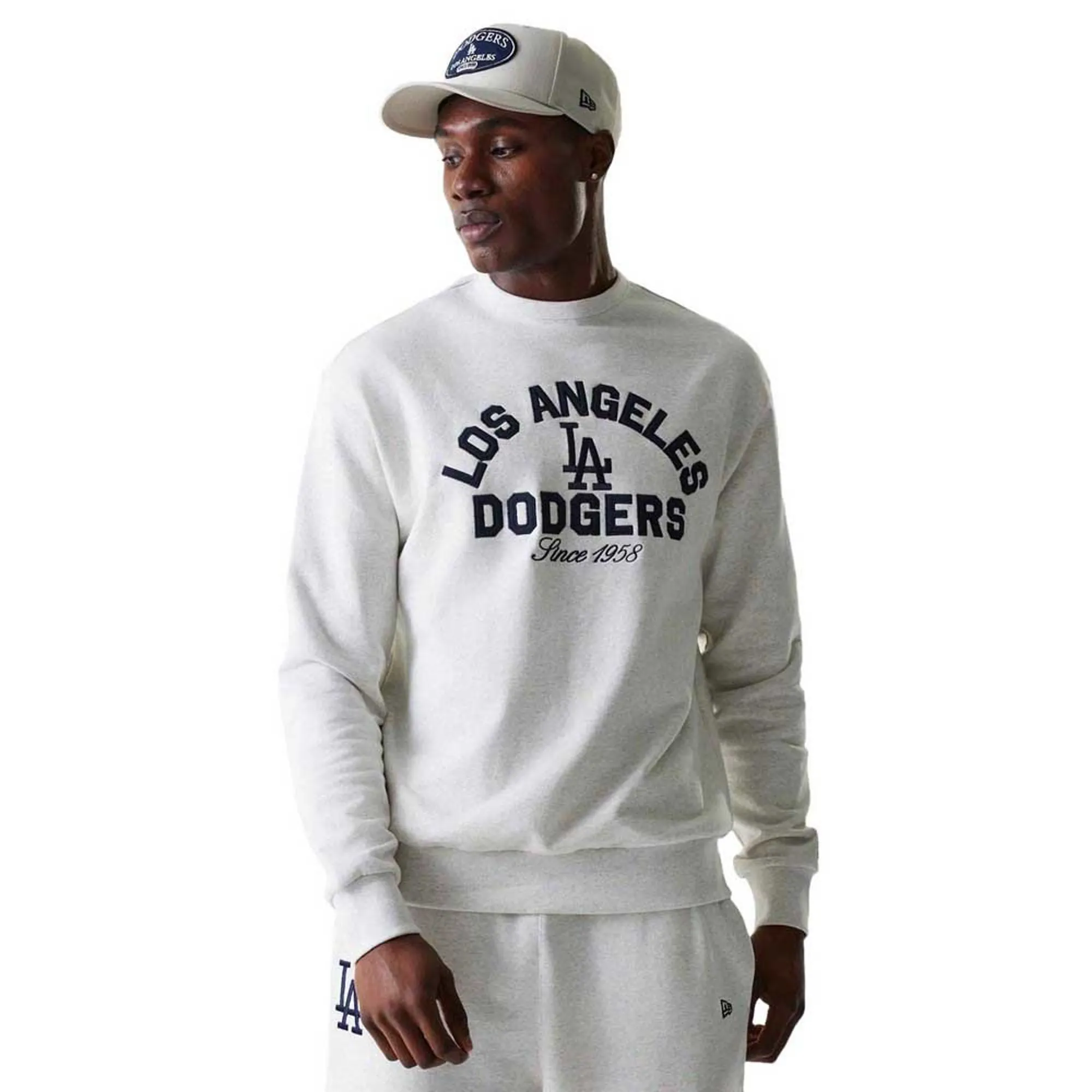 LA Dodgers MLB Heritage Pastel Grey Oversized Crew Neck Sweater New Era Cap adult unisex