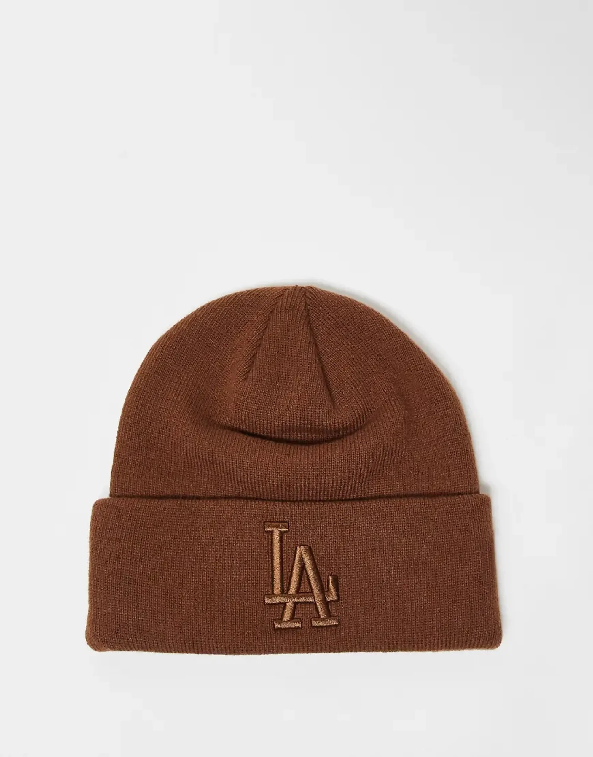 New Era Cap New Era La Dodgers Cuff Logo Knit Beanie In Brown