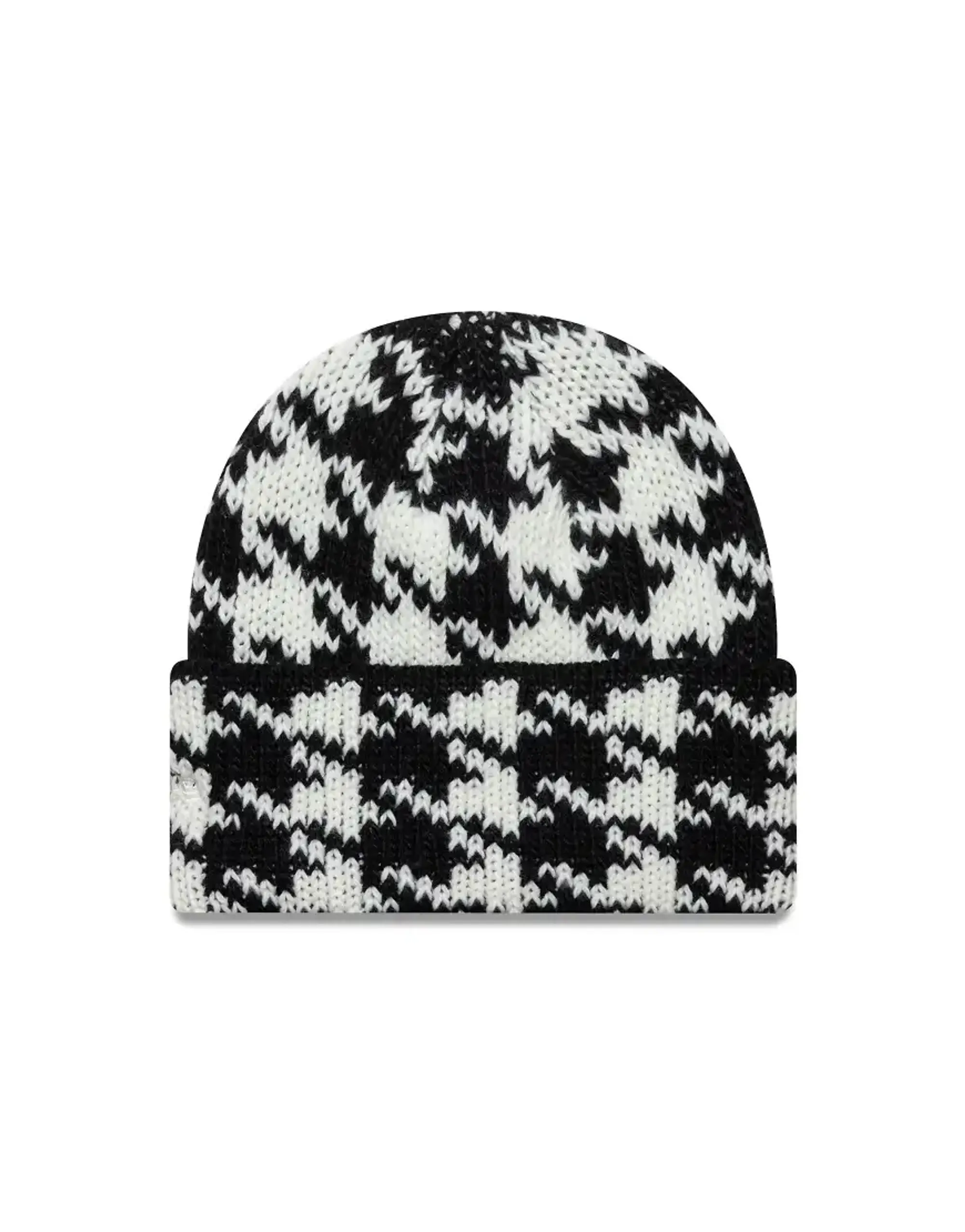 New Era Cap New Era Womens Chunky Knit Houndstooh Beanie In Black/White-Multi