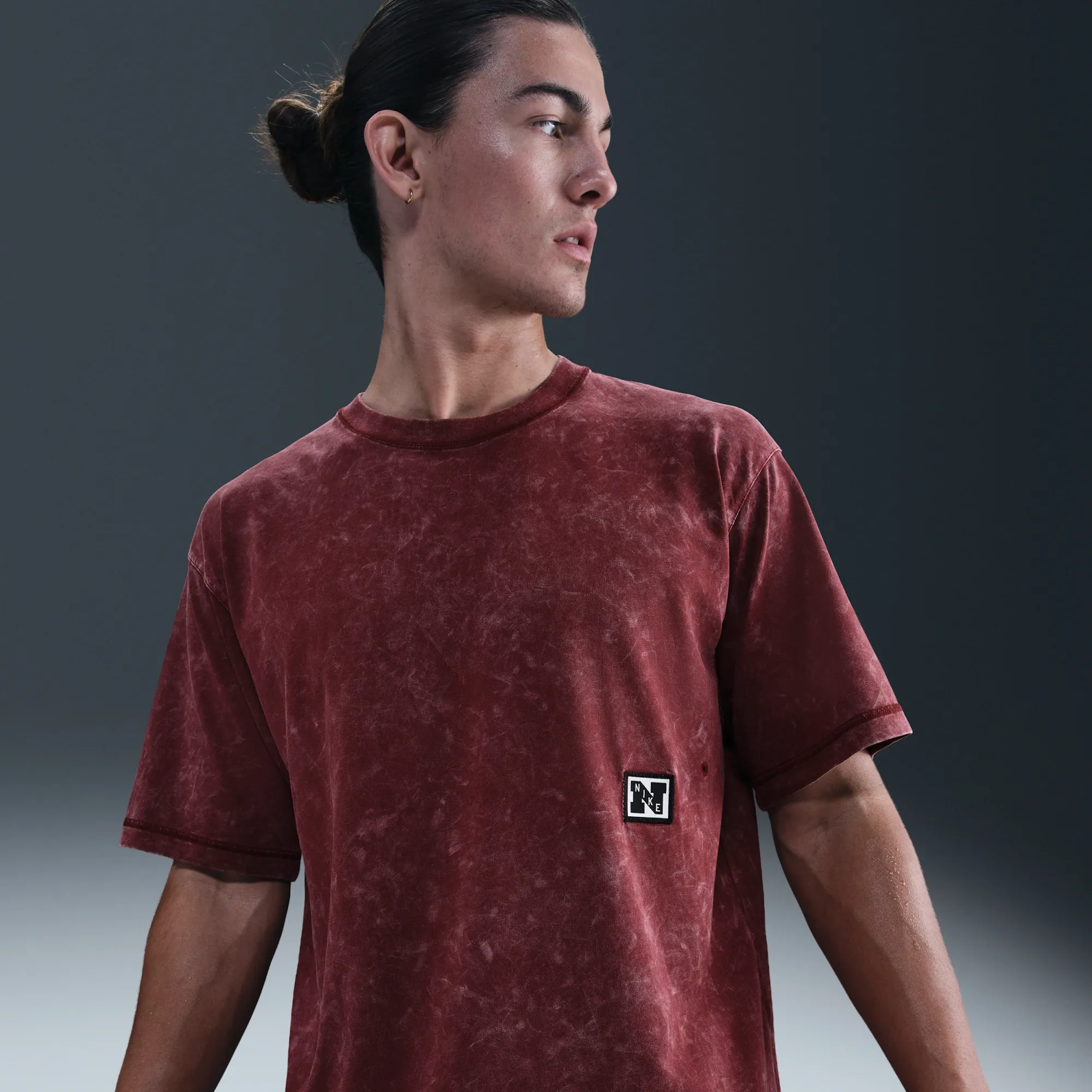 Nike Gym Heritage Men's Dri-FIT Short-Sleeve Training Top - Red - Cotton/Polyester