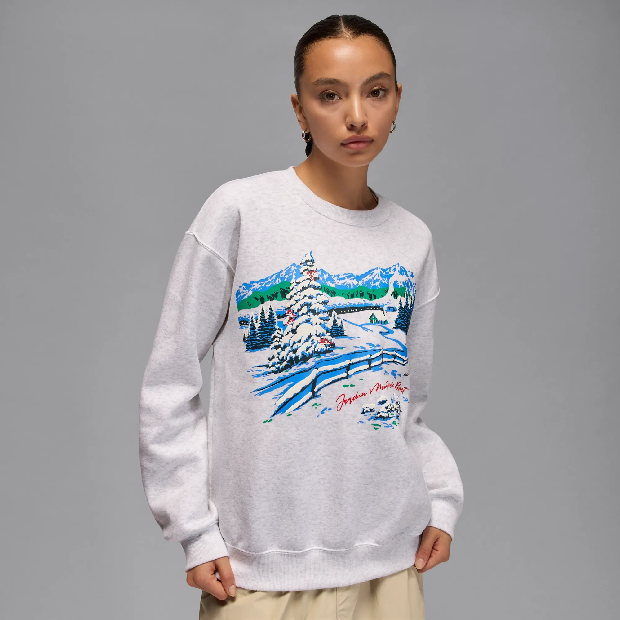 Nike Jordan Brooklyn Fleece Women's Crew-Neck Sweatshirt - Brown - Cotton/Polyester