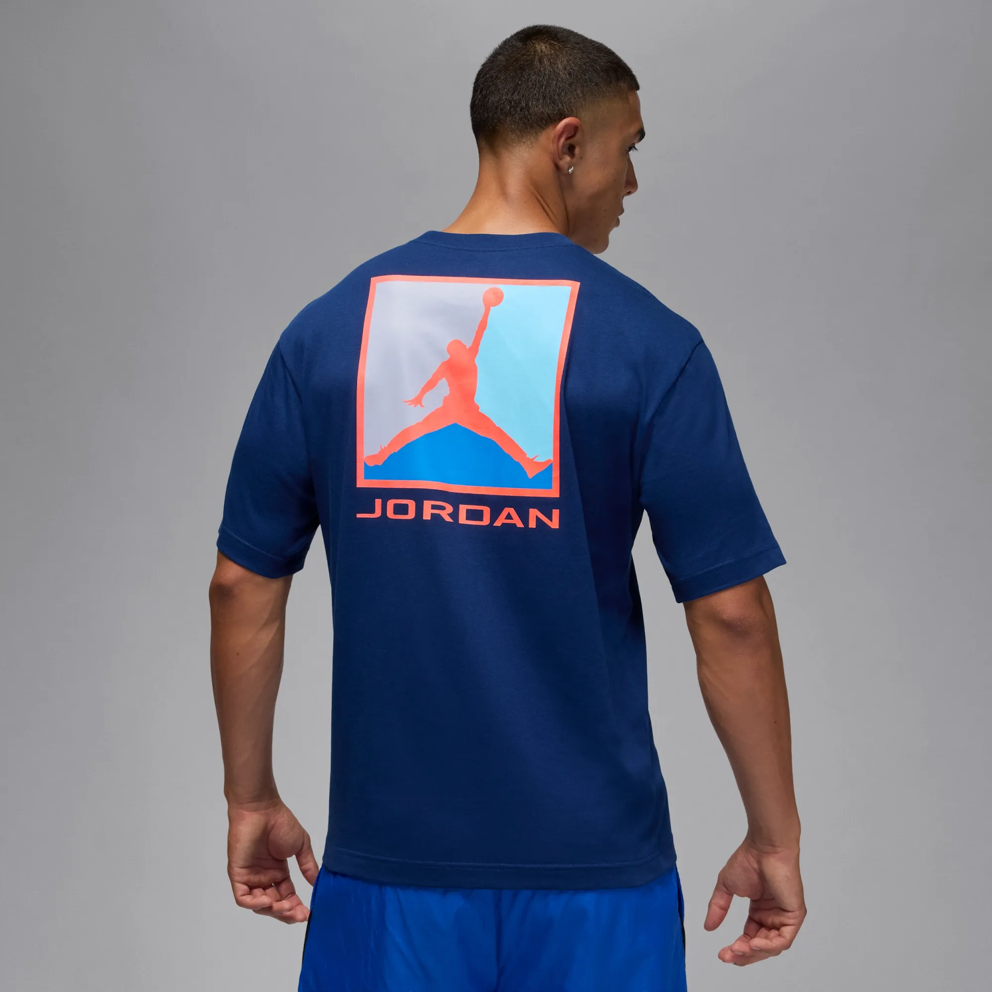 Nike Jordan Brooklyn Men's T-Shirt - Blue - Cotton