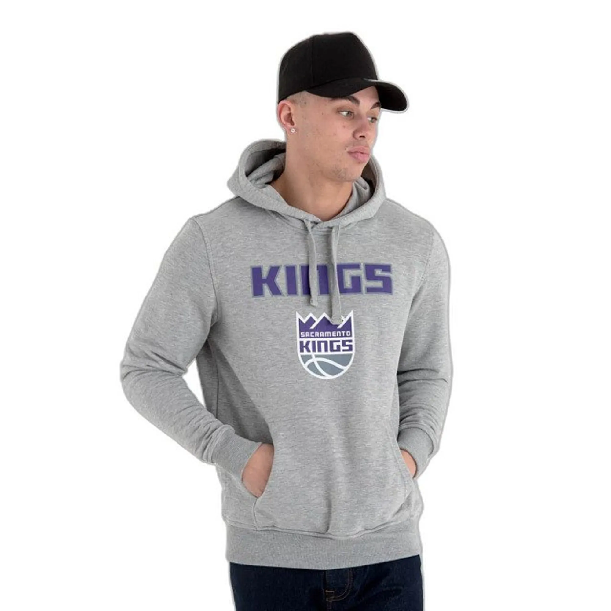 Sacramento Kings NBA Grey Pullover Hoodie New Era Cap adult unisex