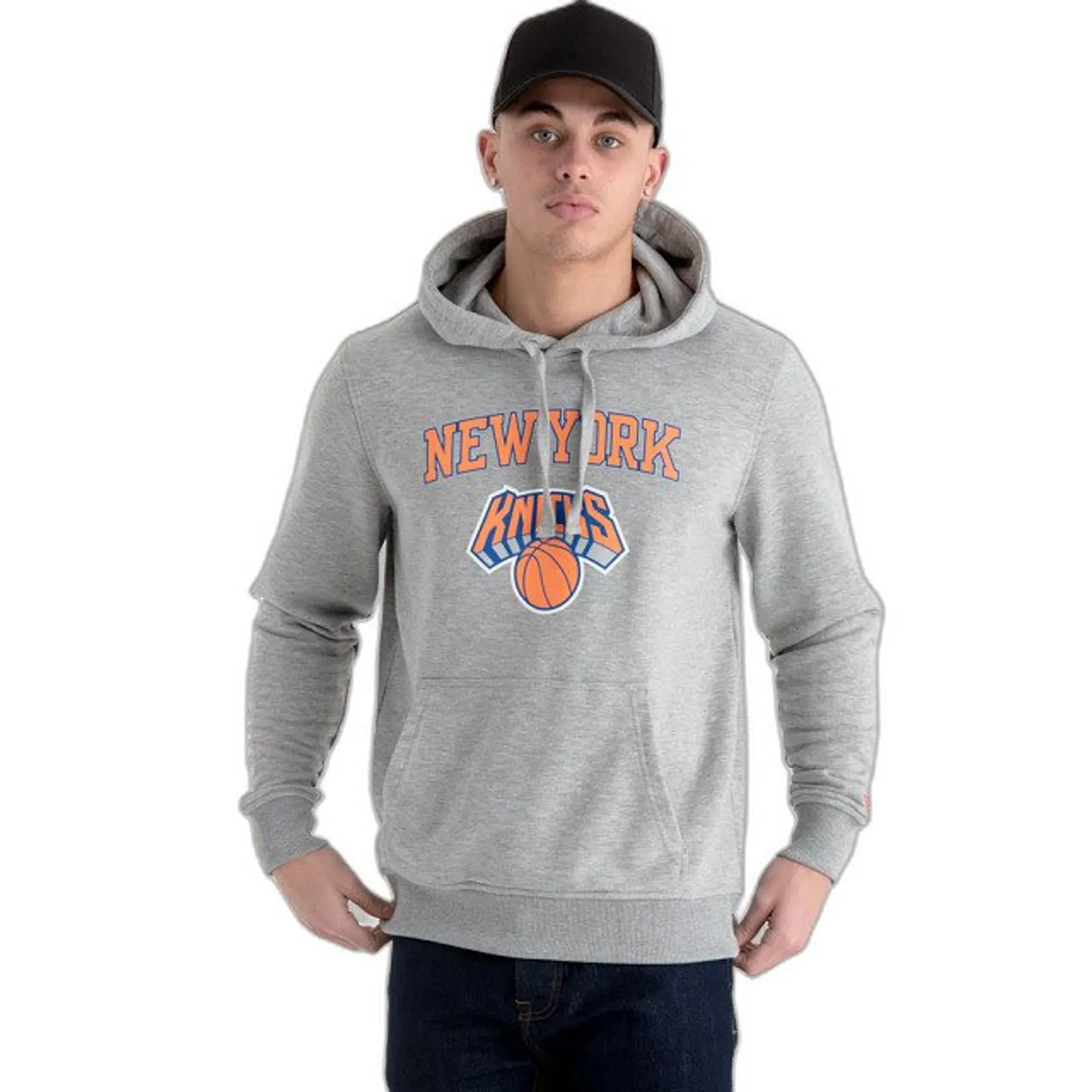 New York Knicks NBA Grey Pullover Hoodie New Era Cap adult unisex