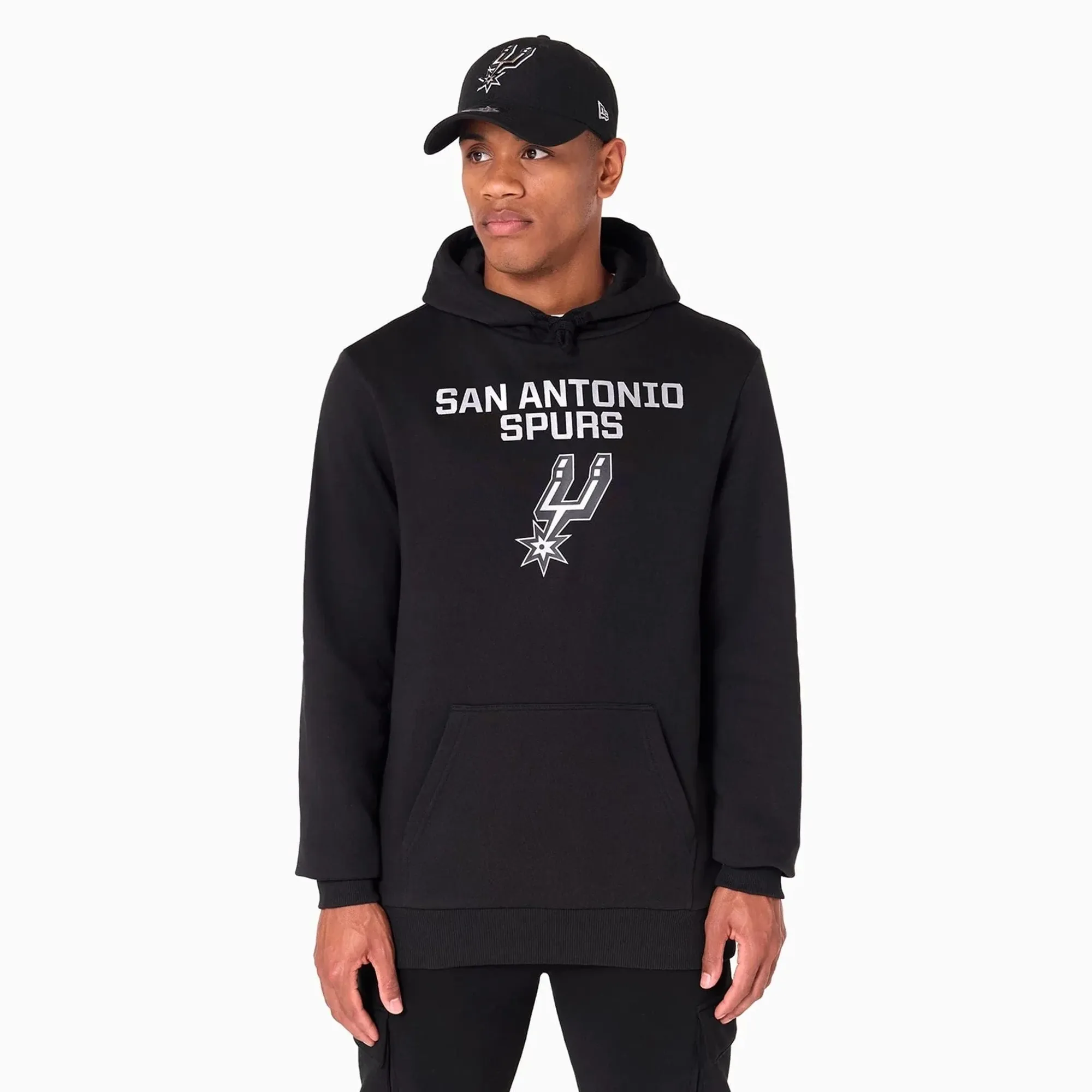 San Antonio Spurs NBA Black Pullover Hoodie New Era Cap adult unisex