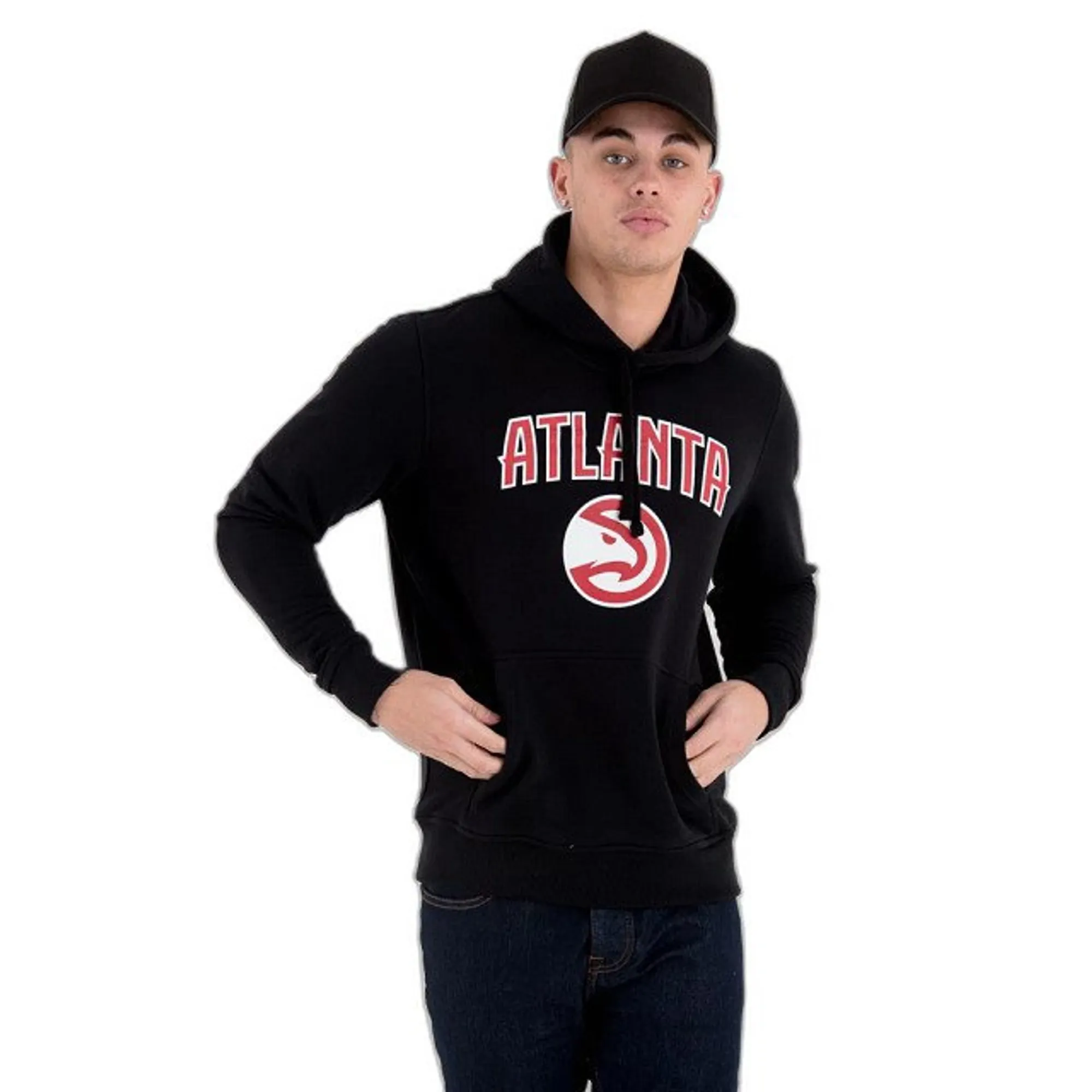 Atlanta Hawks NBA Black Pullover Hoodie New Era Cap adult unisex