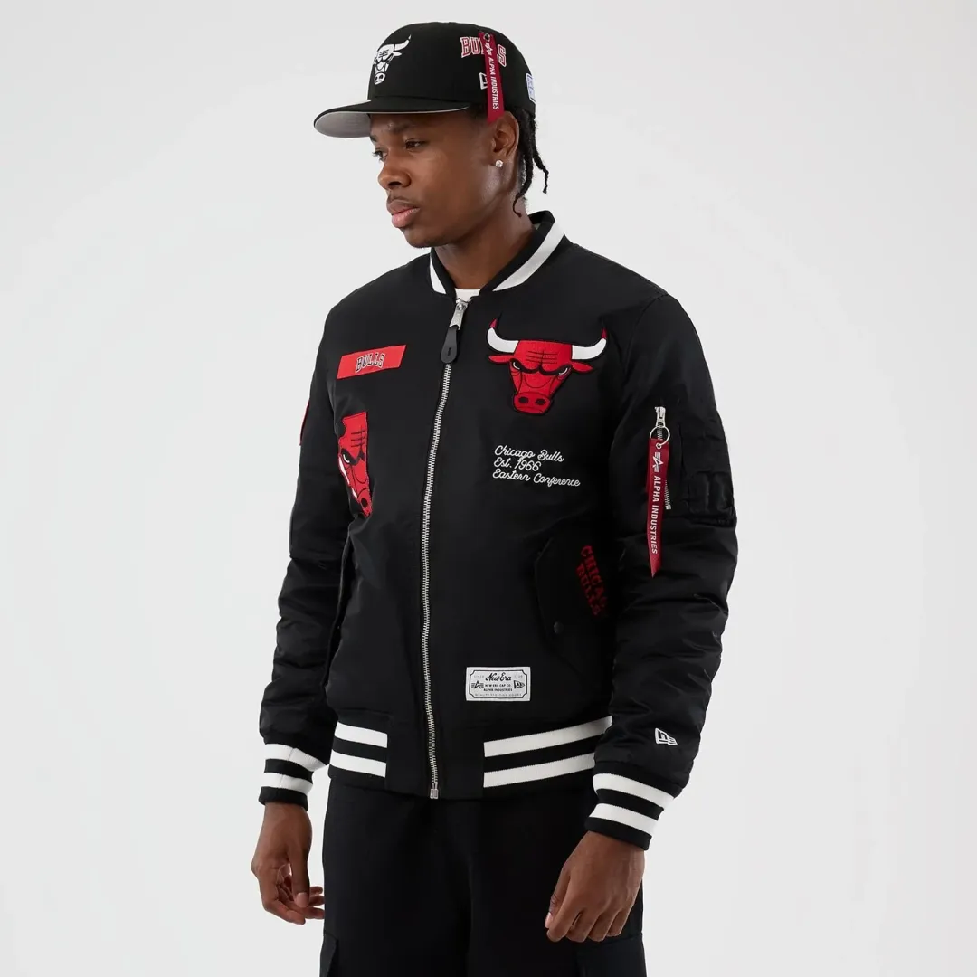 Chicago Bulls NBA x Alpha Black Jacket New Era Cap adult unisex