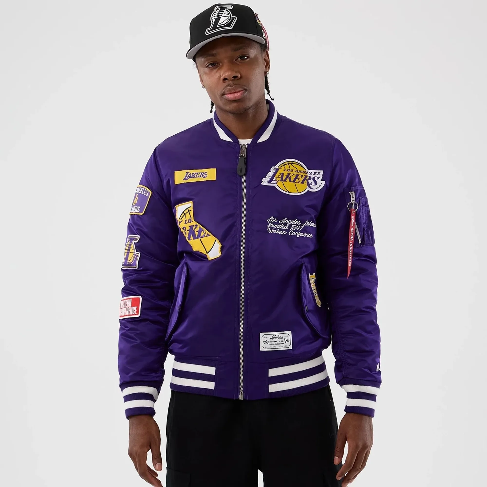 LA Lakers NBA x Alpha Purple Jacket New Era Cap adult unisex