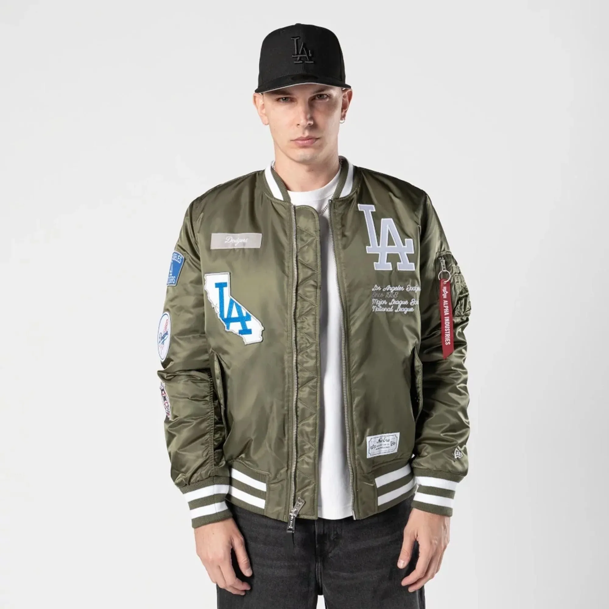 LA Dodgers MLB X Alpha Green Bomber Jacket New Era Cap adult unisex