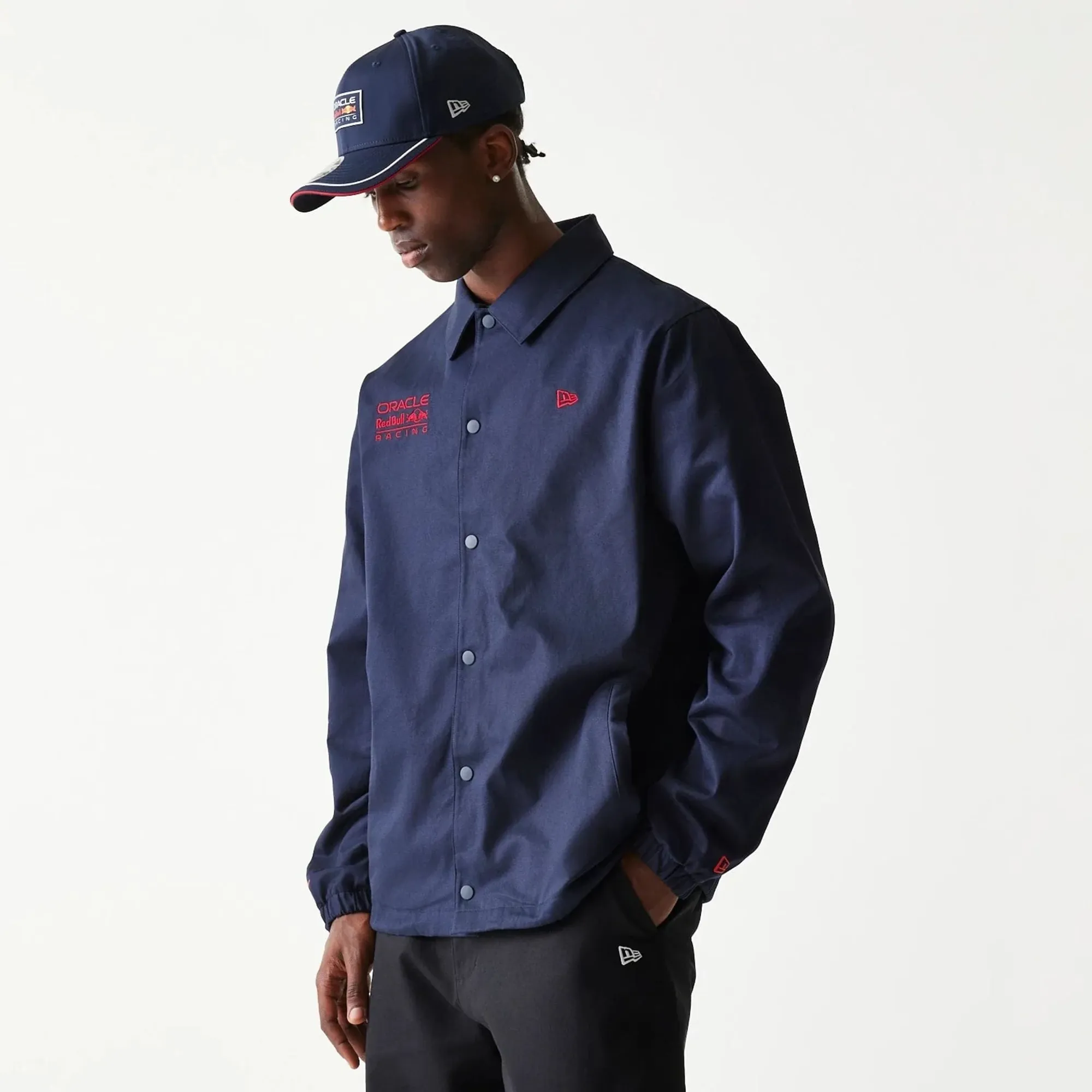 Red Bull Racing Dark Blue Oversized Coach Jacket New Era Cap adult unisex