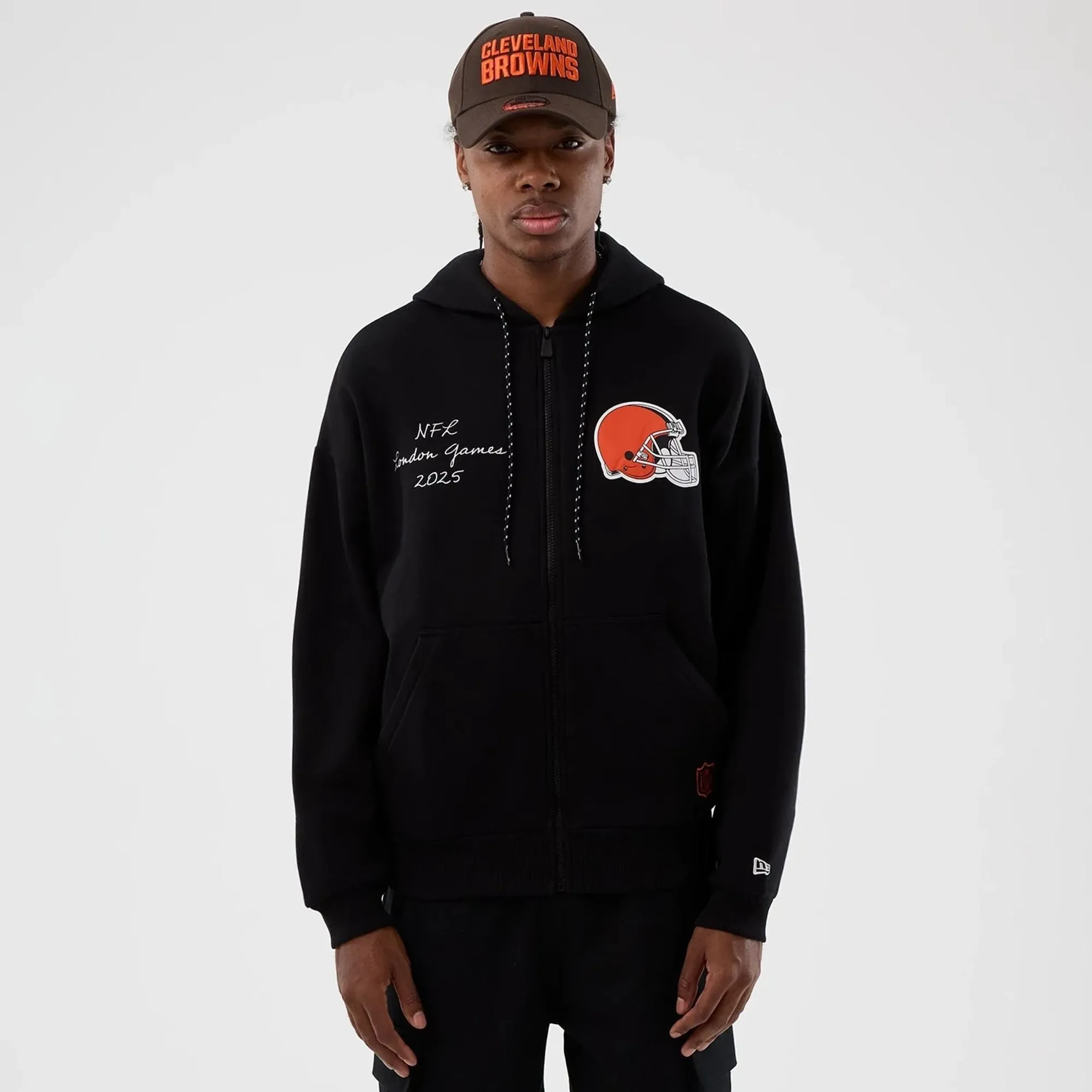 Cleveland Browns NFL International Series Games Black Full Zip Hoodie New Era Cap adult unisex