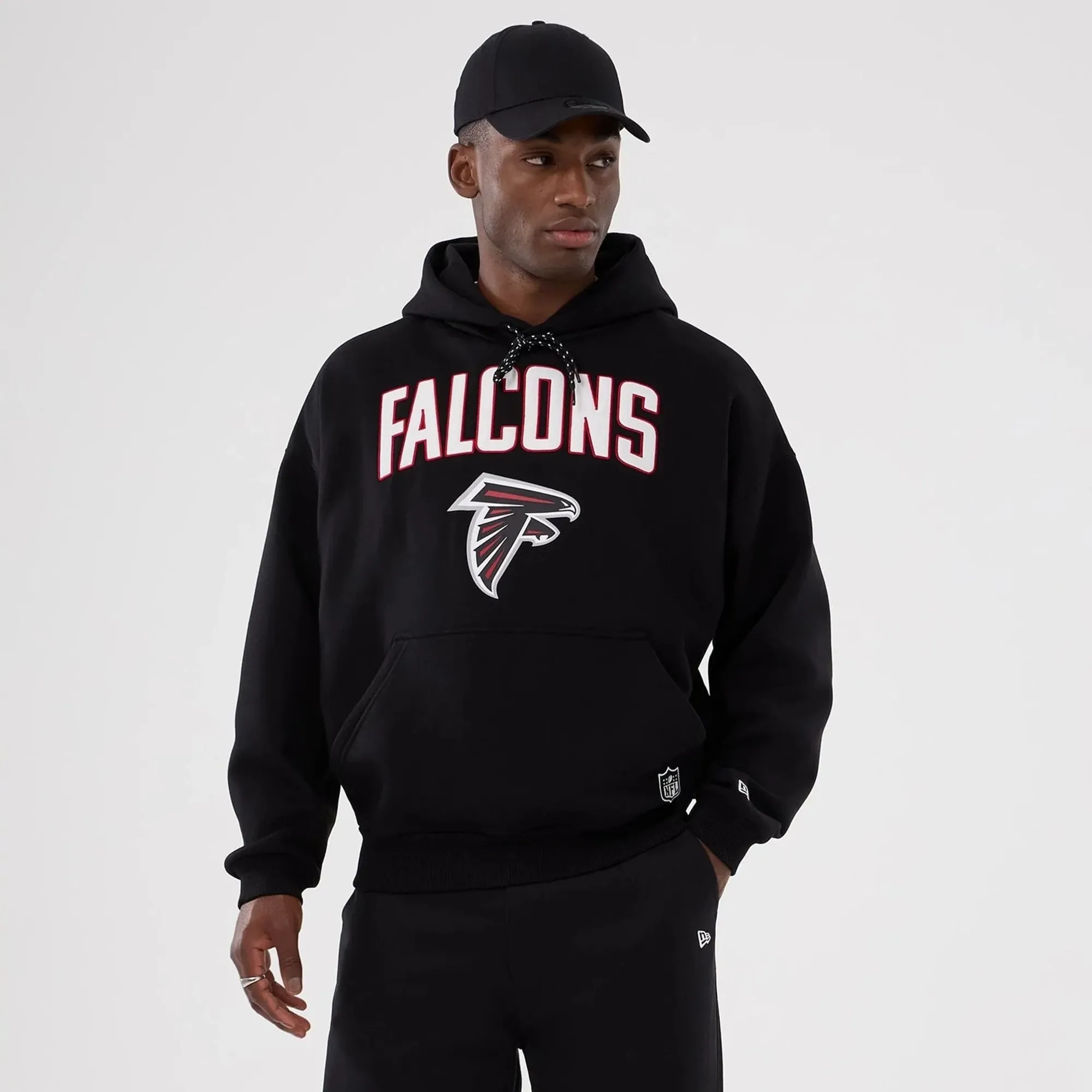 Atlanta Falcons NFL International Series Games 2025 Black Premium Pullover Hoodie New Era Cap adult unisex