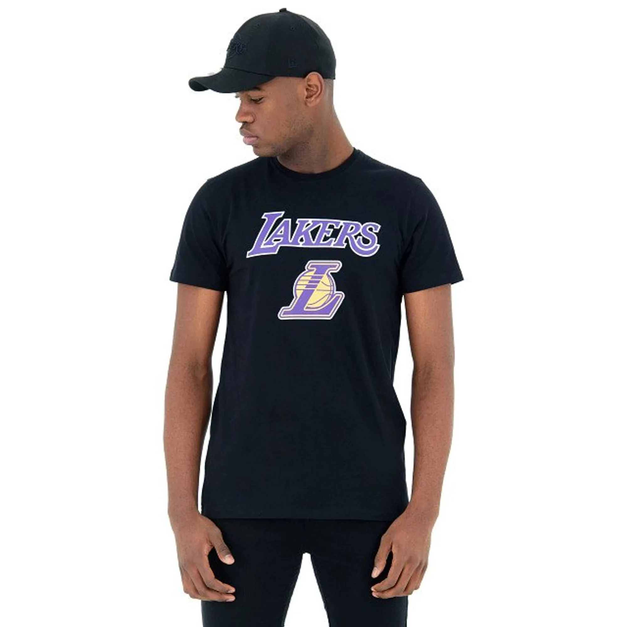 LA Lakers NBA Regular Black T-Shirt New Era Cap adult unisex