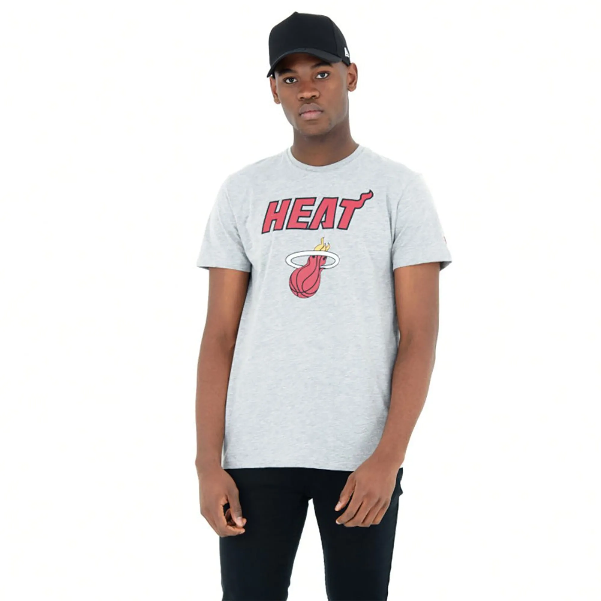 Miami Heat NBA Grey T-Shirt New Era Cap adult unisex