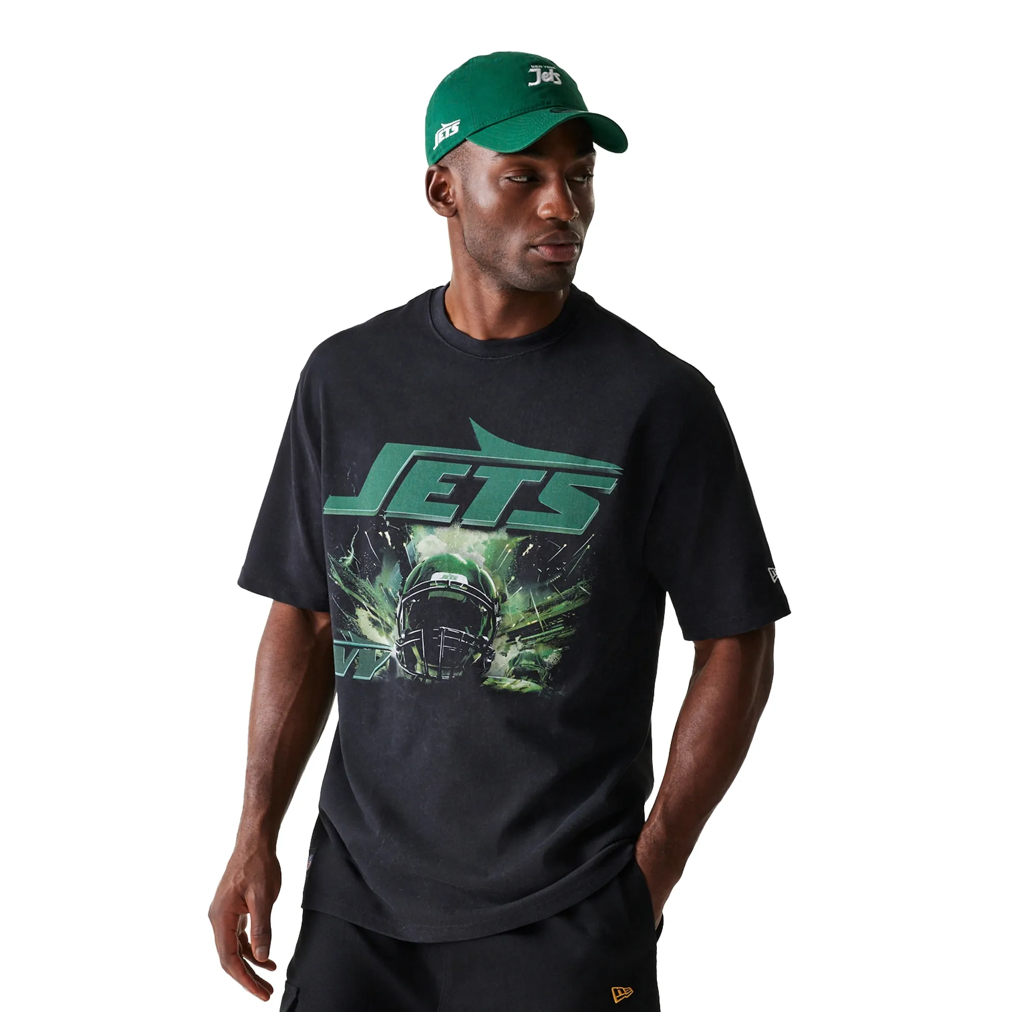 New York Jets NFL Games Premium Apparel Black Oversized T-Shirt New Era Cap adult unisex