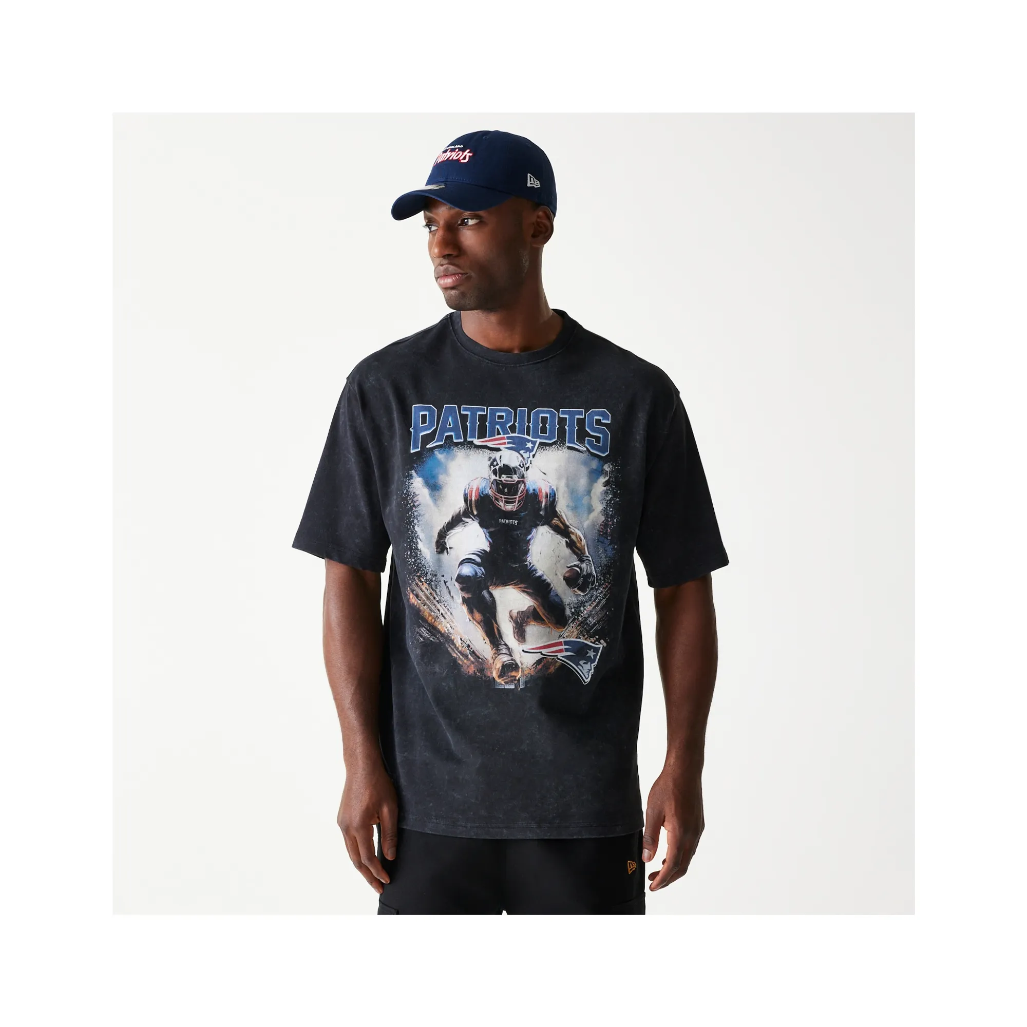 New England Patriots NFL Games Premium Apparel Black Oversized T-Shirt New Era Cap adult unisex