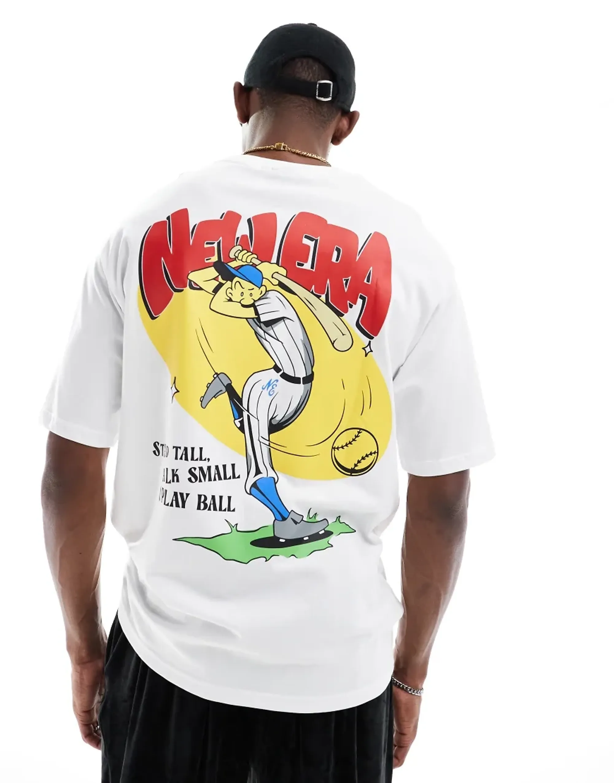 New Era Baseball Graphic White Oversized T-Shirt adult unisex
