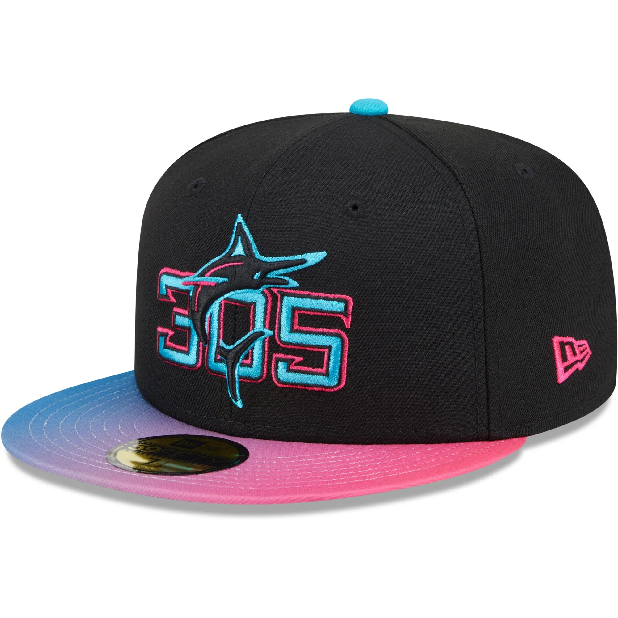 Miami Marlins MLB City Connect Black 59FIFTY Fitted Cap New Era Cap adult unisex