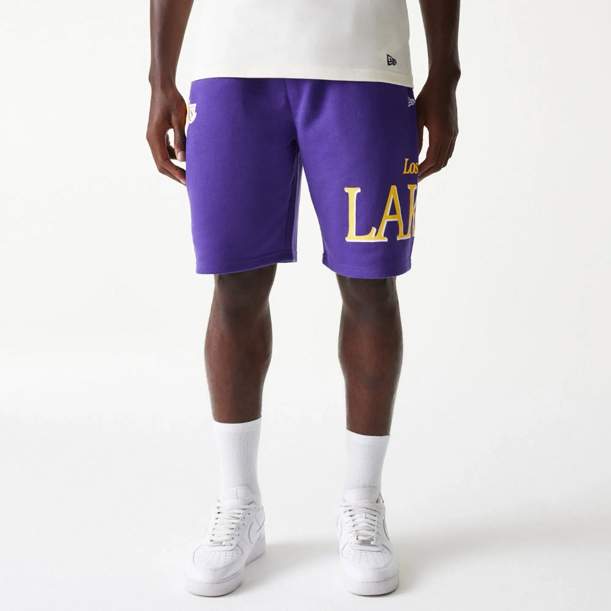LA Lakers NBA Team Graphic Purple Shorts New Era Cap adult unisex
