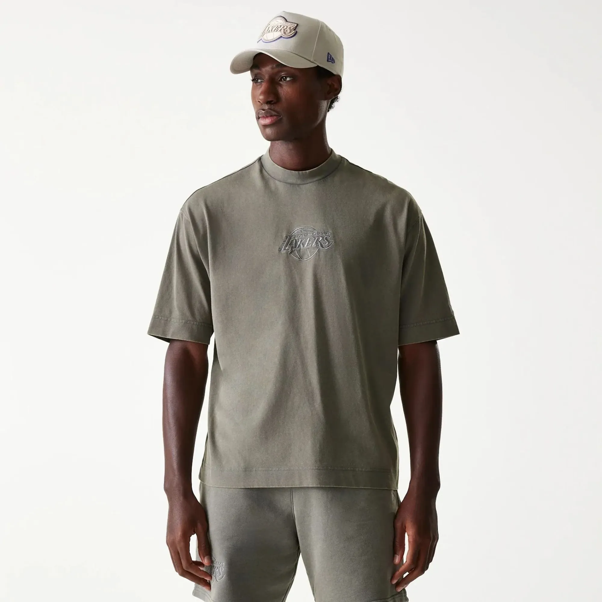 New Era Cap T-Shirt New Era Los Angeles Lakers Washed Box Tee Unisex Ahg L