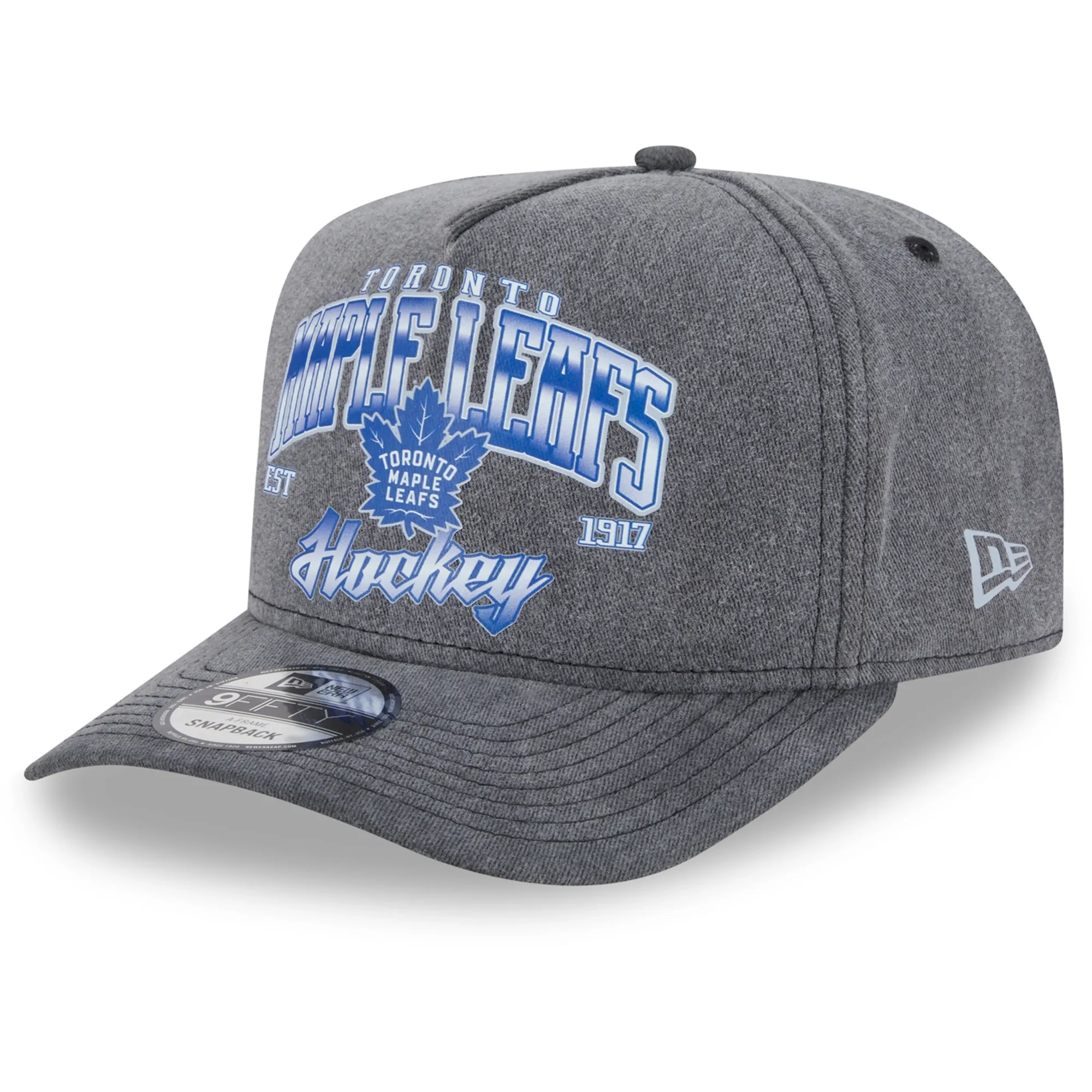 Toronto Maple Leafs NHL Washed Black 9FIFTY A-Frame Adjustable Cap New Era Cap adult unisex
