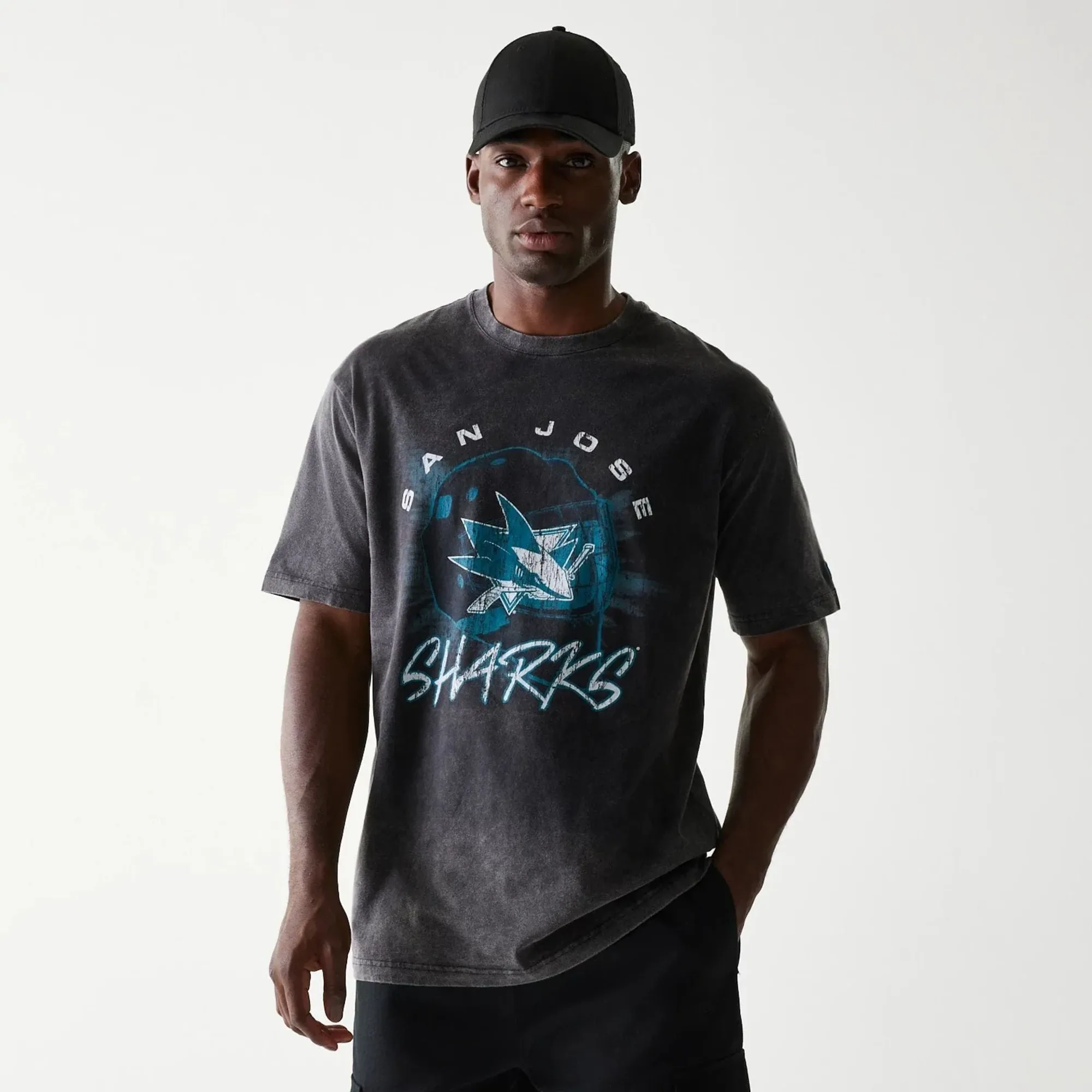 San Jose Sharks NHL Sport Night Black T-Shirt New Era Cap adult unisex