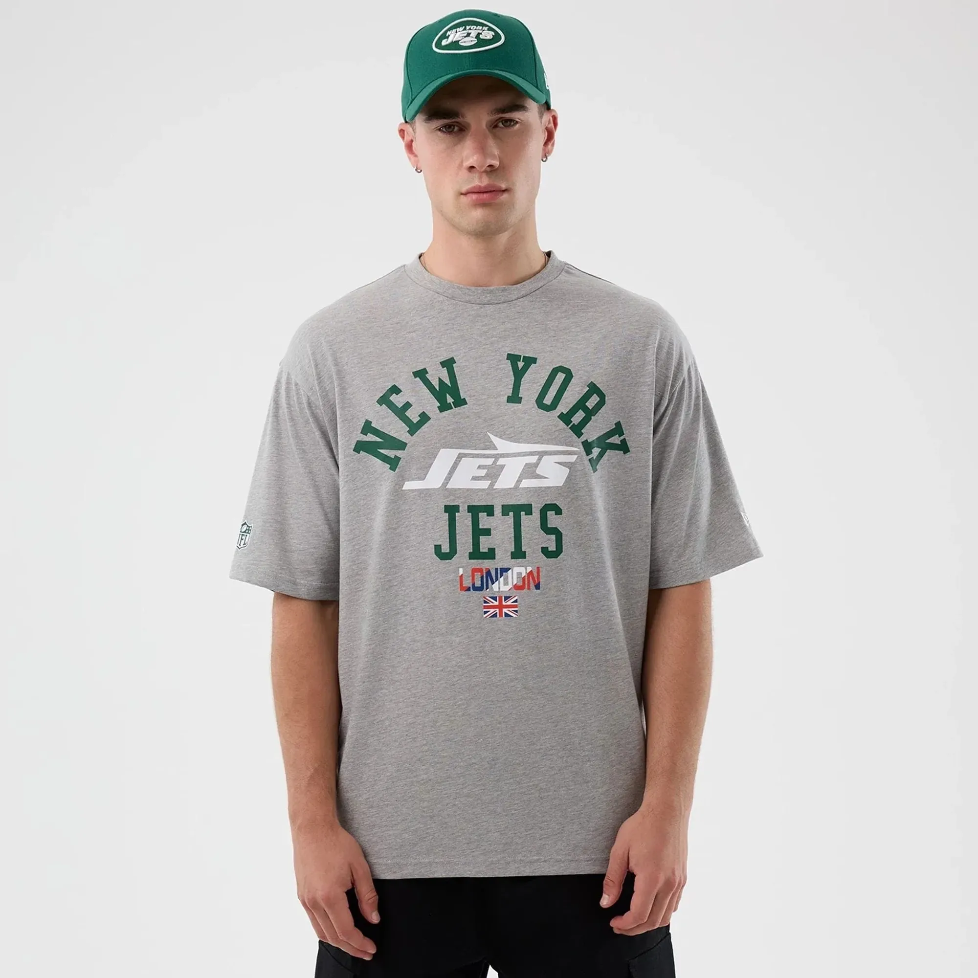 New York Jets NFL International Series Games Grey Oversized T-Shirt New Era Cap adult unisex
