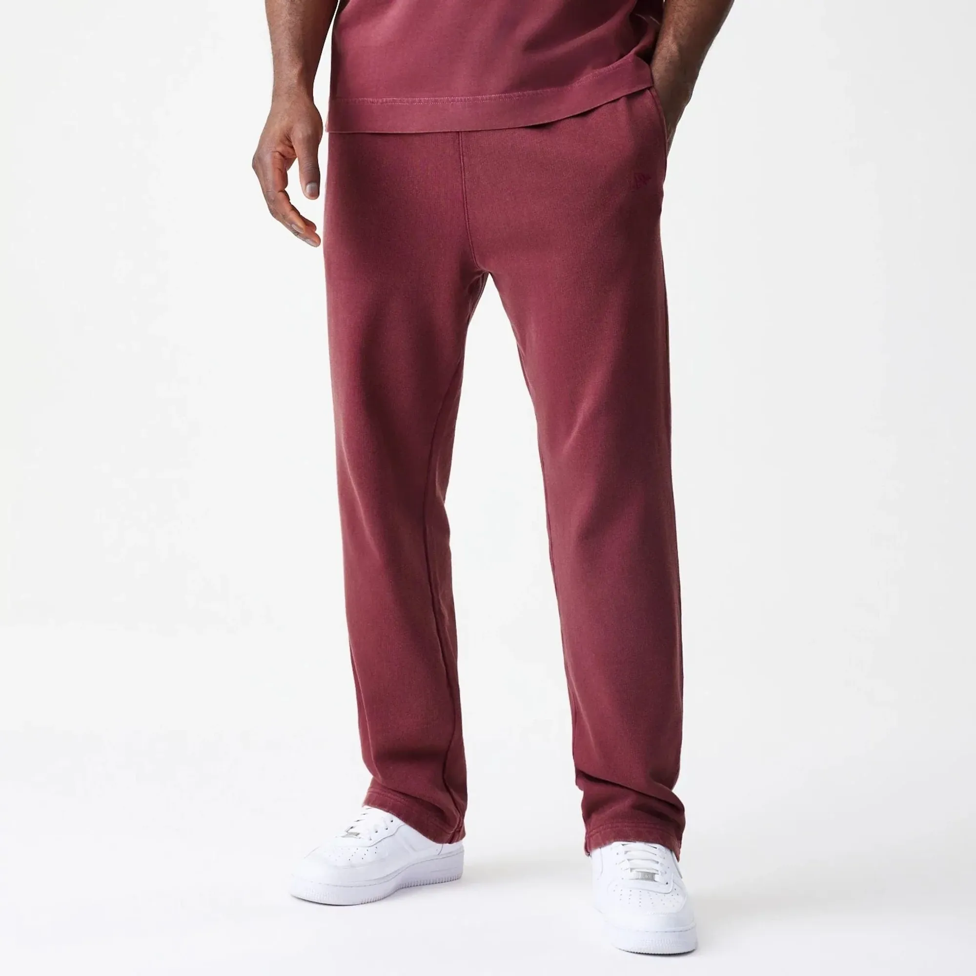 New Era Washed Dark Red Straight Leg Joggers adult unisex