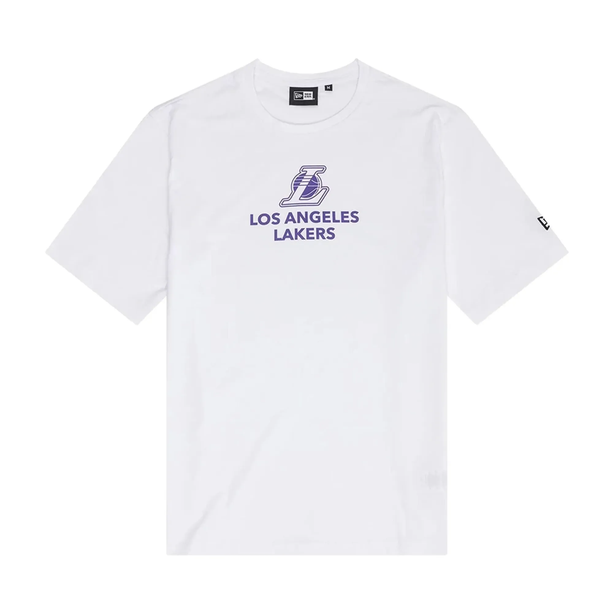 LA Lakers NBA Outline Graphic White T-Shirt New Era Cap adult unisex