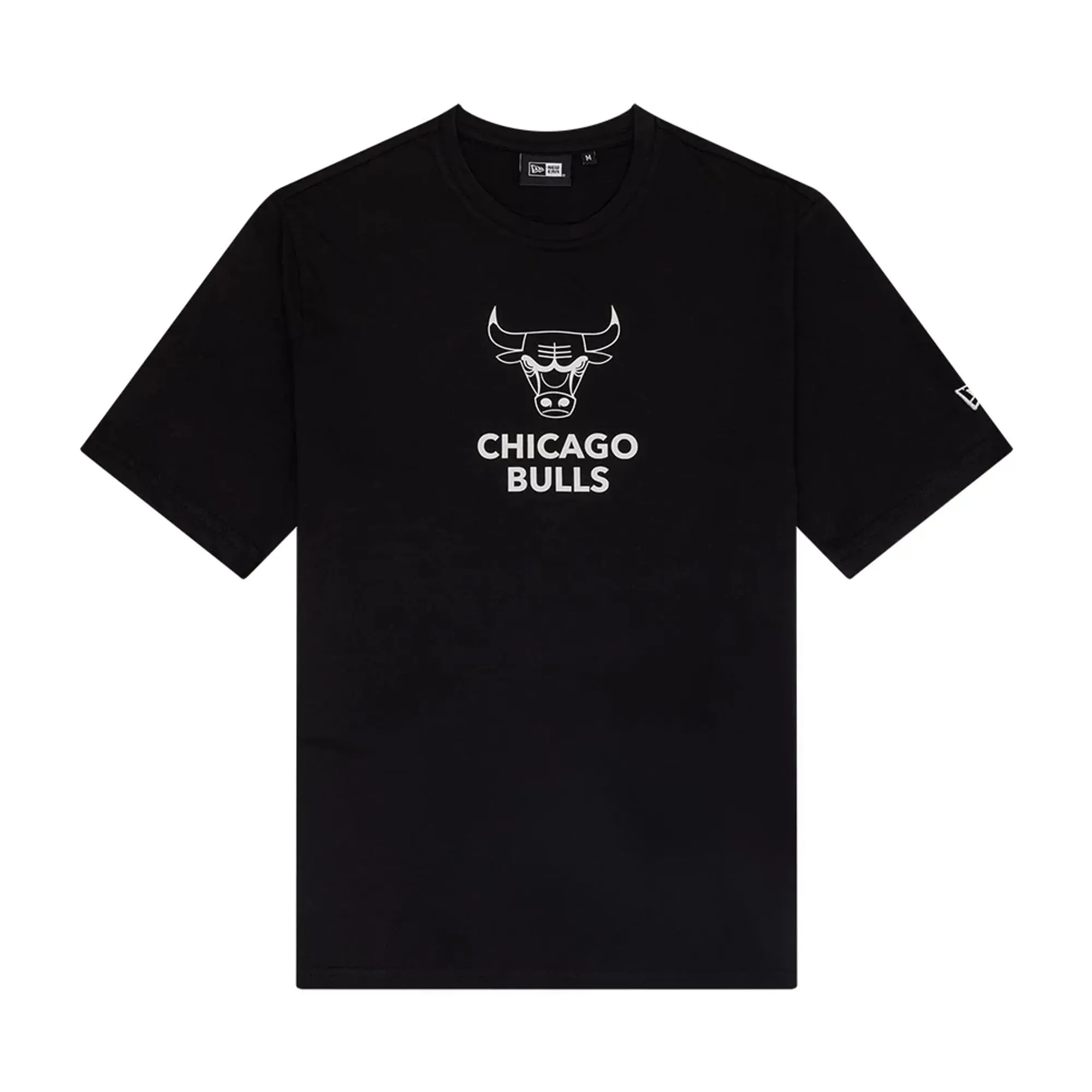 Chicago Bulls NBA Outline Graphic Black T-Shirt New Era Cap adult unisex