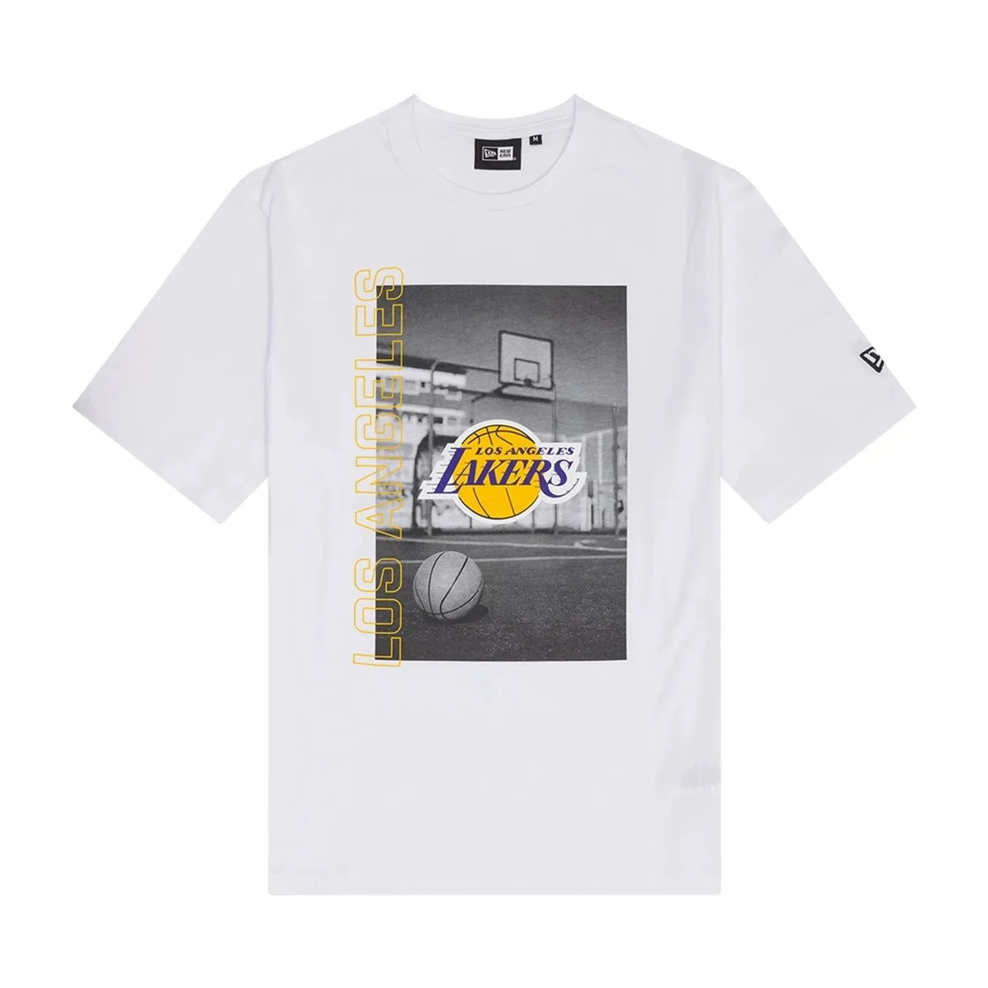 LA Lakers NBA Photographic White T-Shirt New Era Cap adult unisex