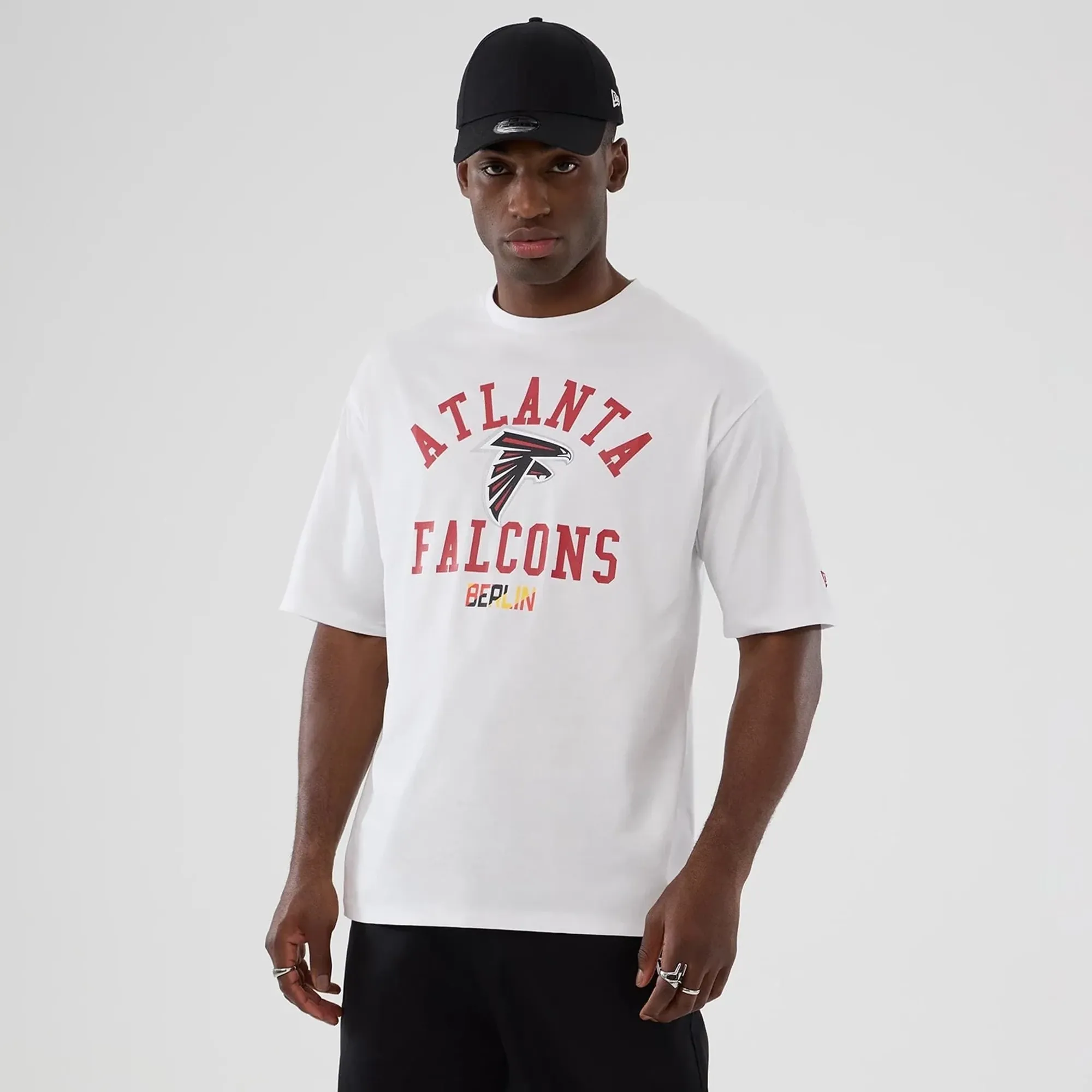 Atlanta Falcons NFL International Series Games 2025 White Oversized T-Shirt New Era Cap adult unisex
