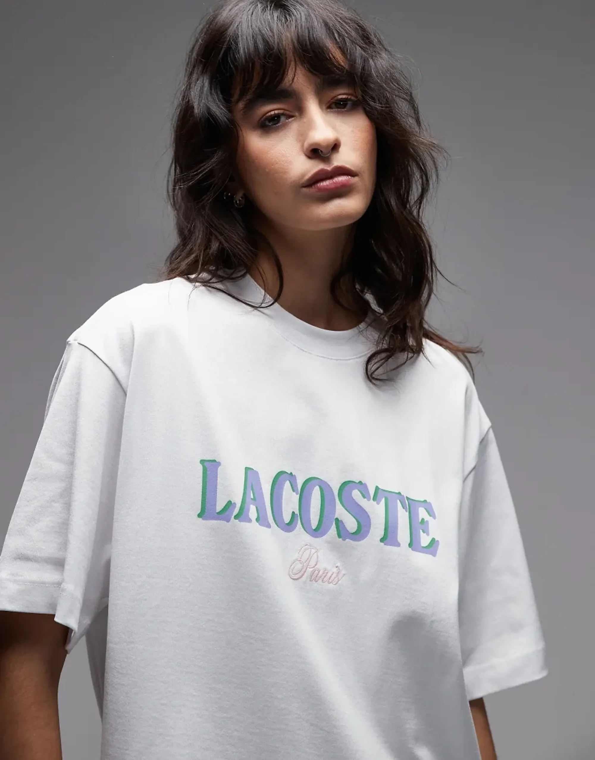 Lacoste Loose fit Printed Jersey T-shirt - White